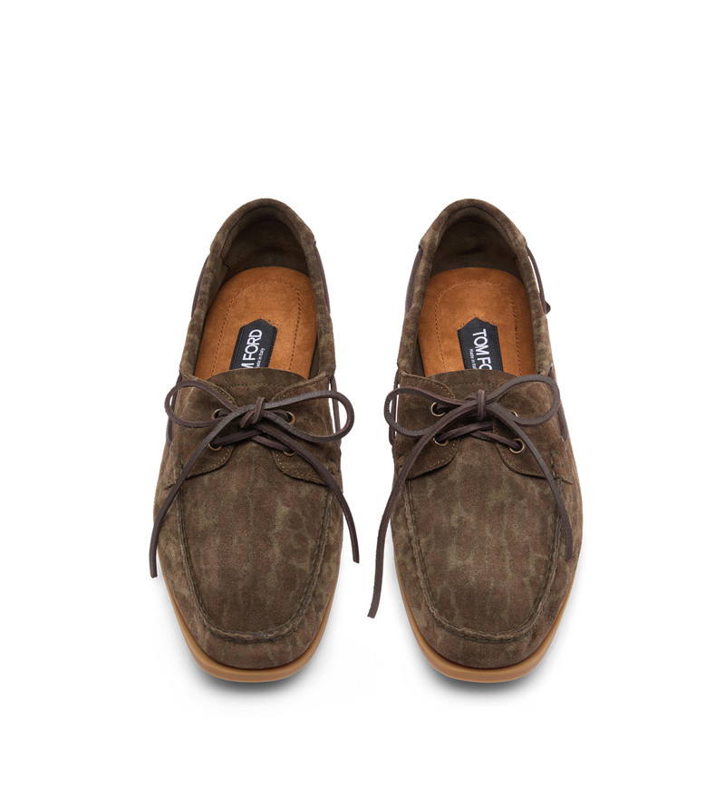 TOM FORD OCELOT PRINT SUEDE ROBIN BOAT SHOE outlook