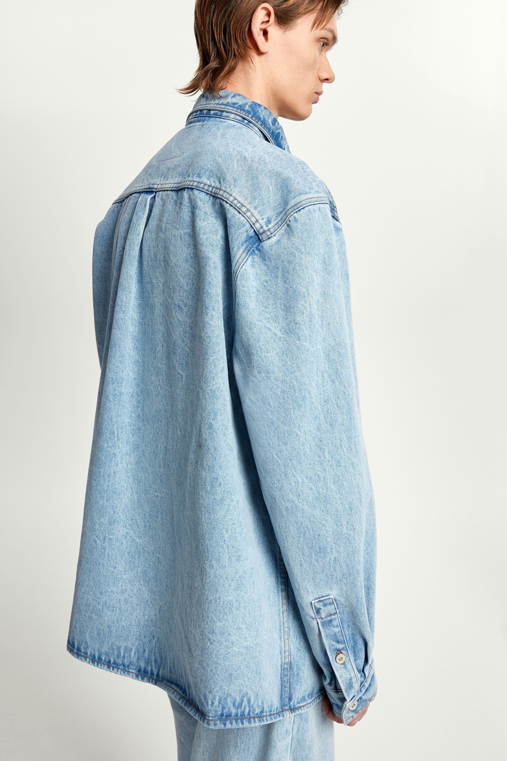 Pinched Logo Denim Shirt - 9