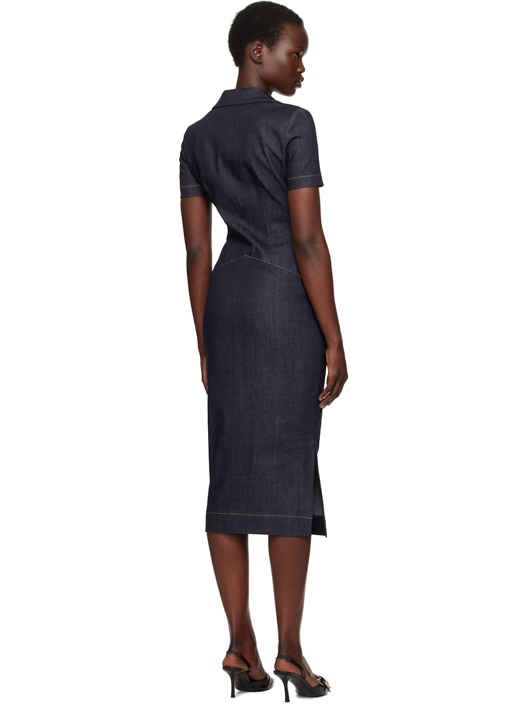 Blue 4G Denim Midi Dress - 3