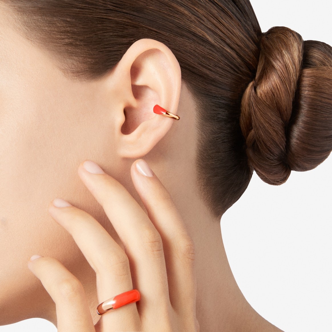 Gold Plated Silver & Enamel Rondelle Earcuff - 4