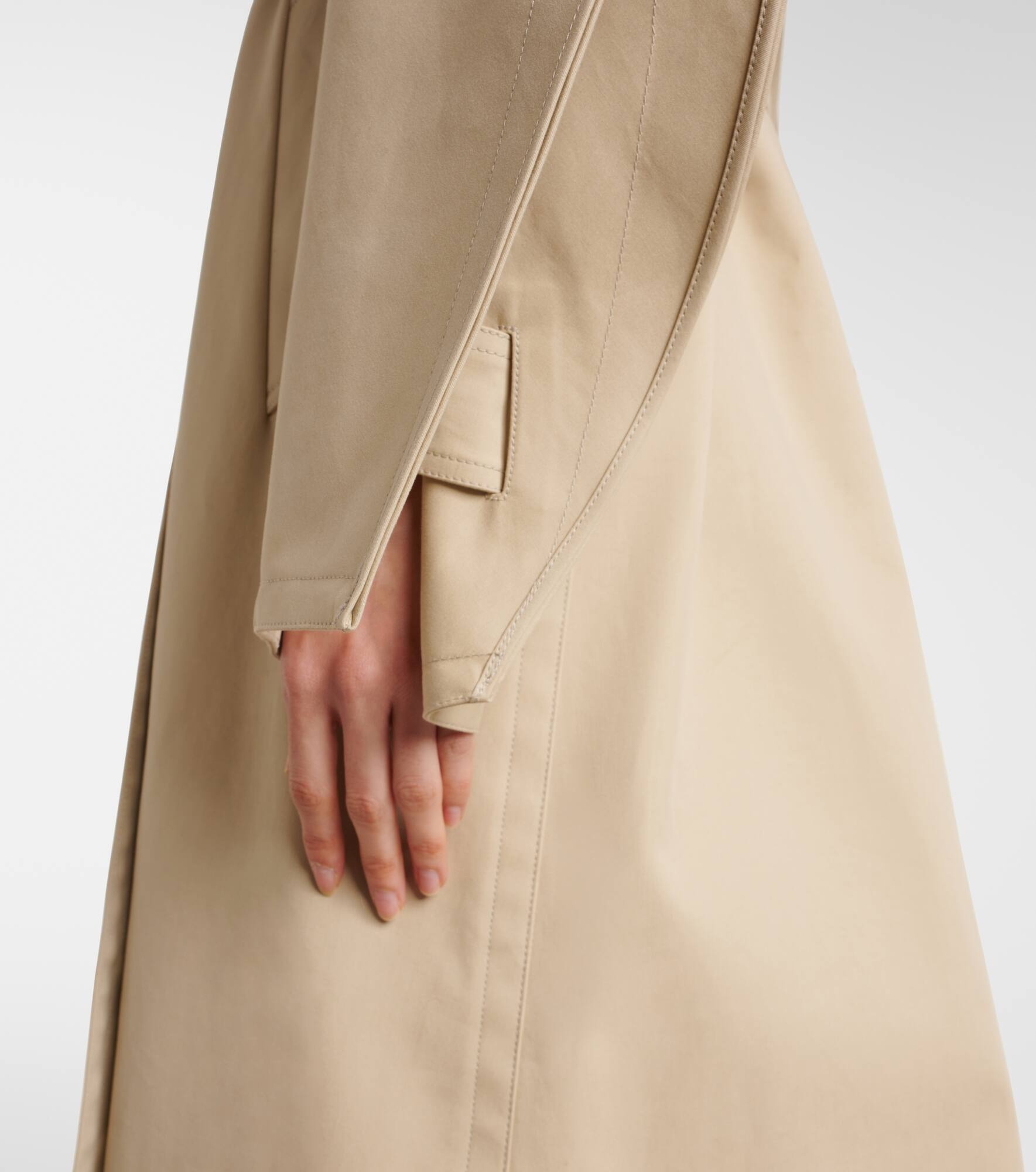 Cotton gabardine trench coat - 6