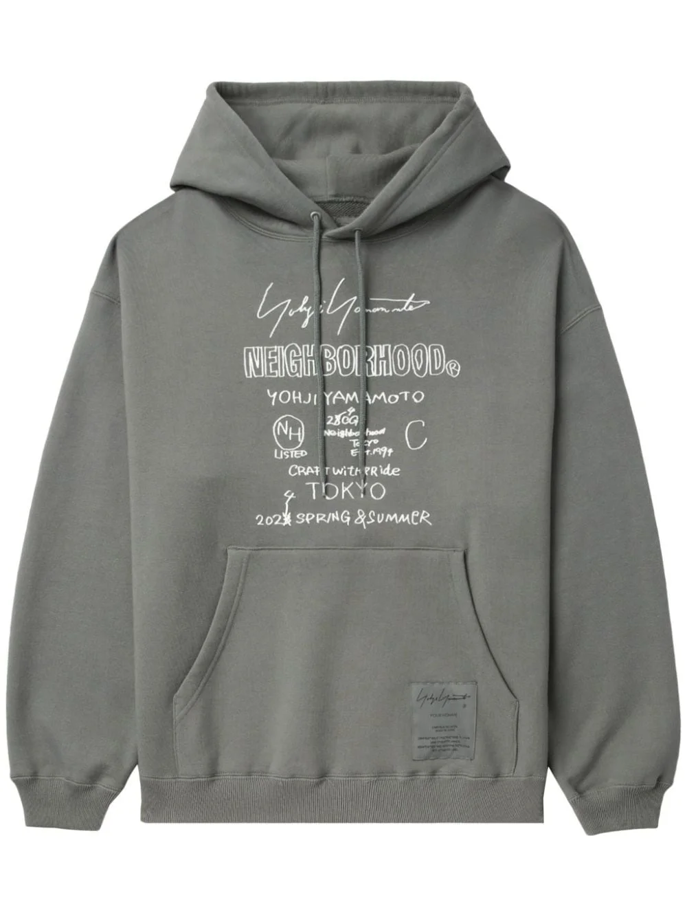 logo-print cotton hoodie - 1