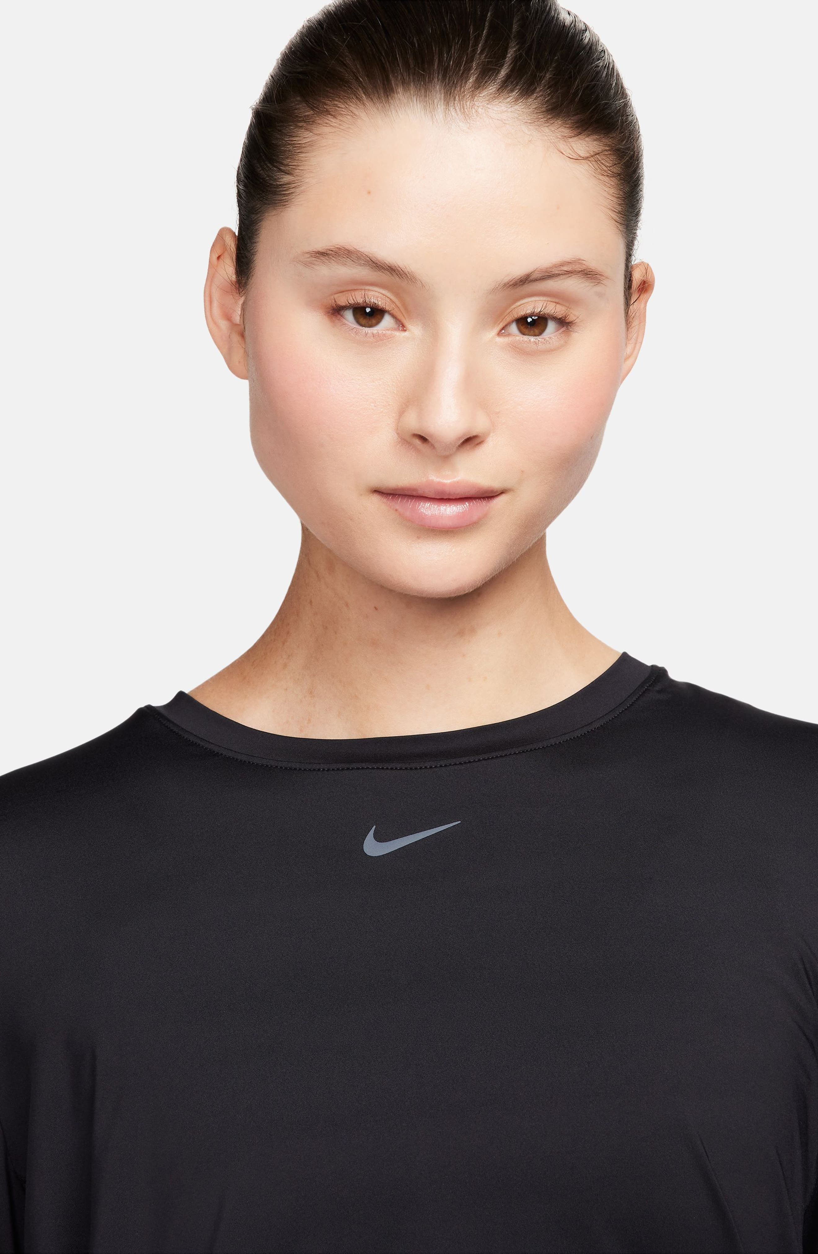 Nike One Classic Dri-FIT Long Sleeve Training Top in Black/Black at Nordstrom - 4