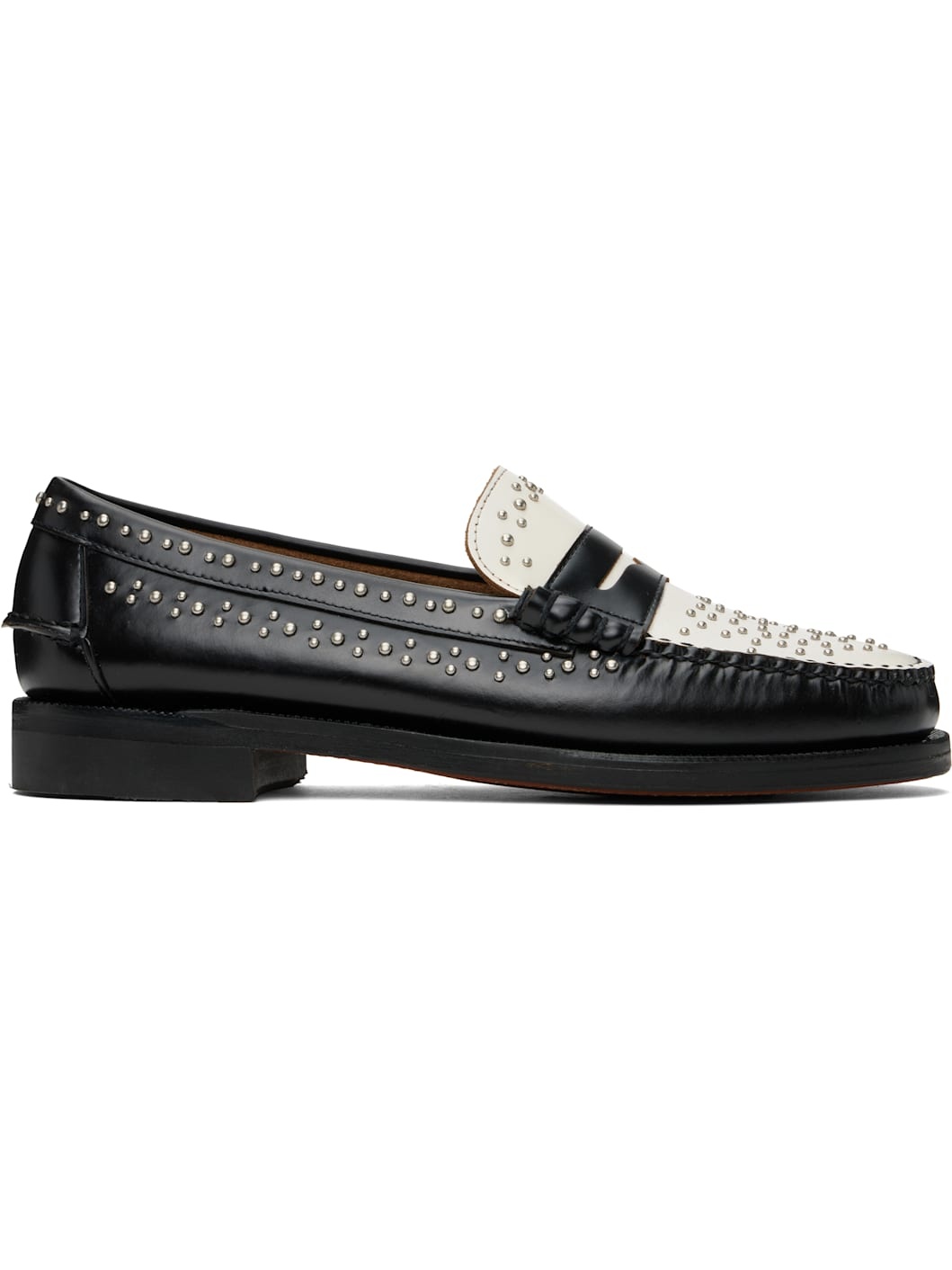 Black & White Dan Studs Loafers - 1