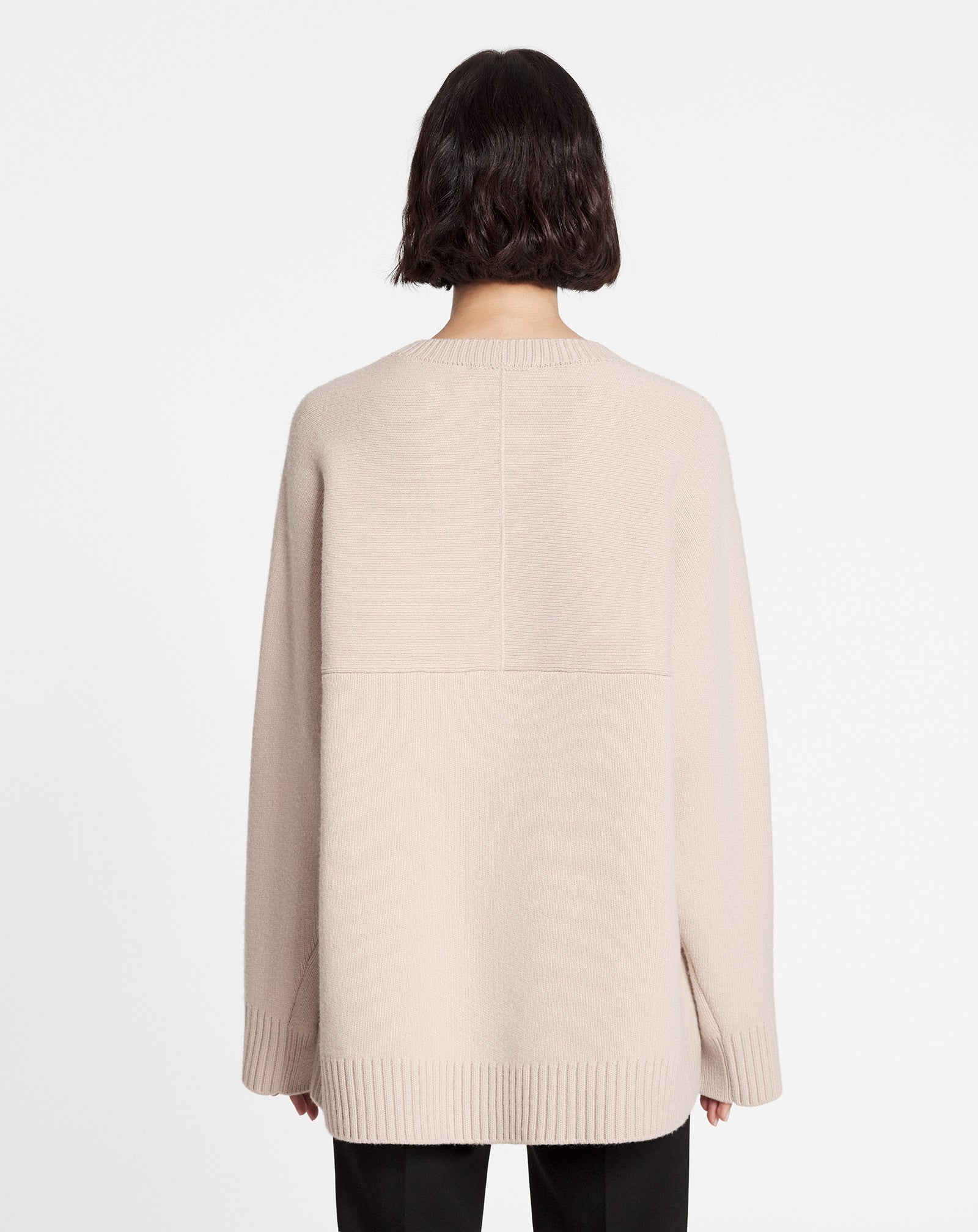 WOOL AND CASHMERE ROUND-NECK CAPE SWEATER - 5