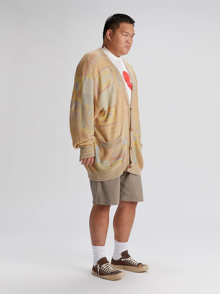 Grampa Jacquard Cardigan Light Combo - 5