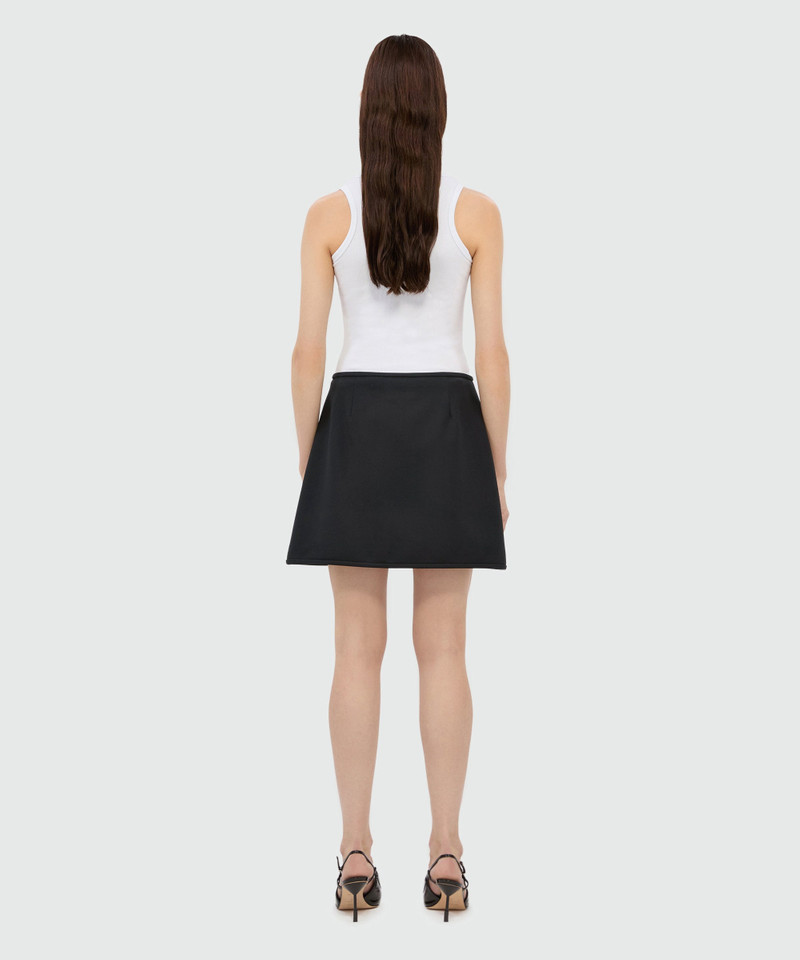 Black cady miniskirt with "TheMwave" detail 3