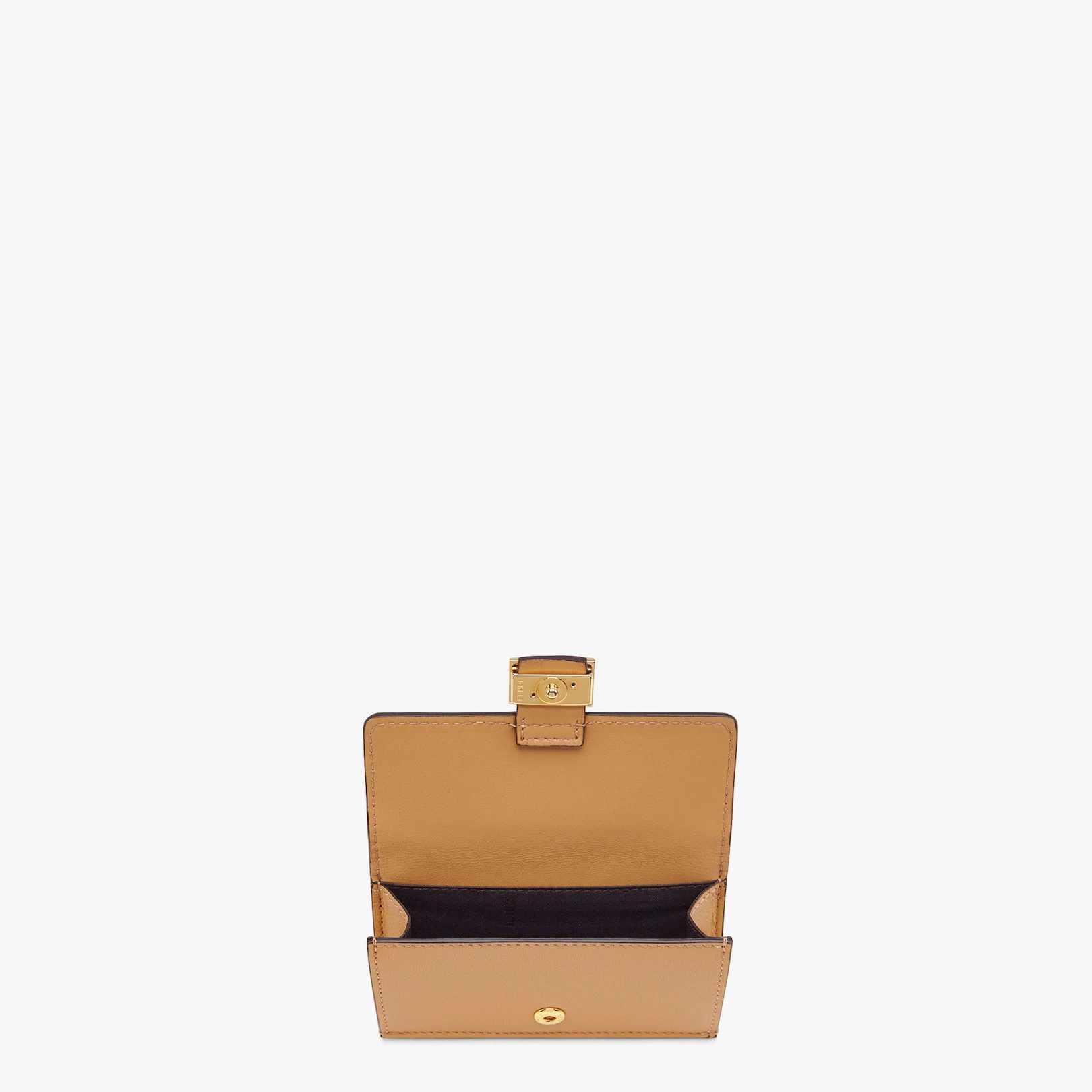 Beige nappa leather card holder - 3