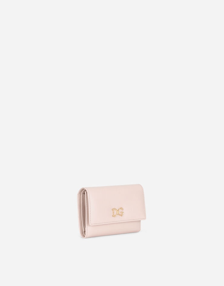 Small calfskin continental wallet with baroque GD logo - 2