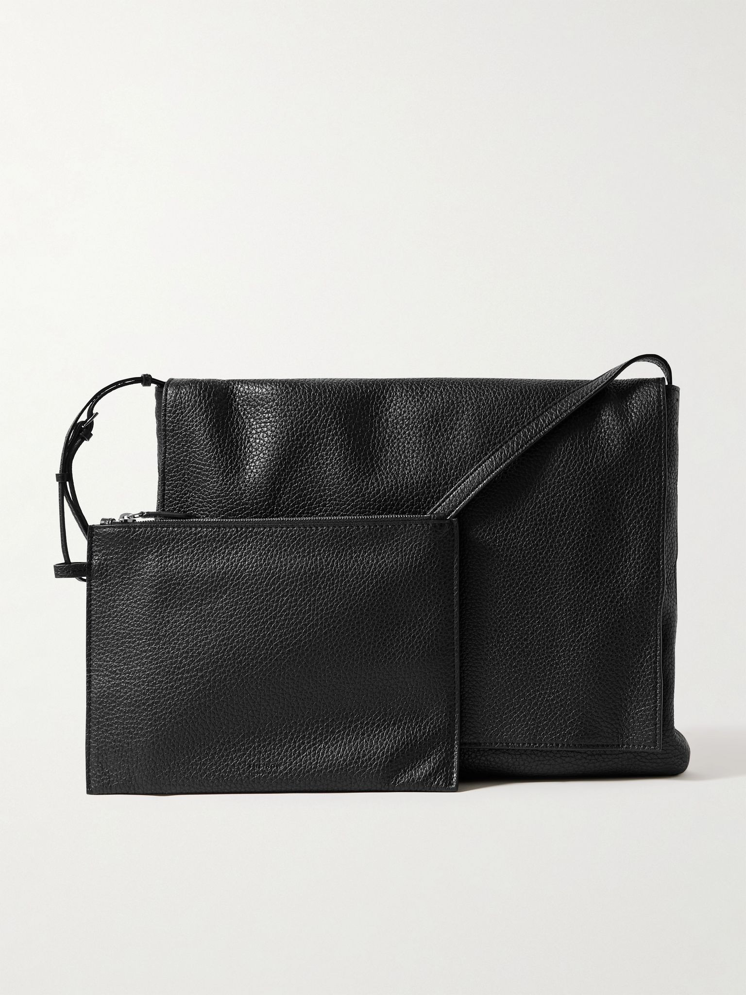 Nan Full-Grain Leather Messenger Bag Black - 6