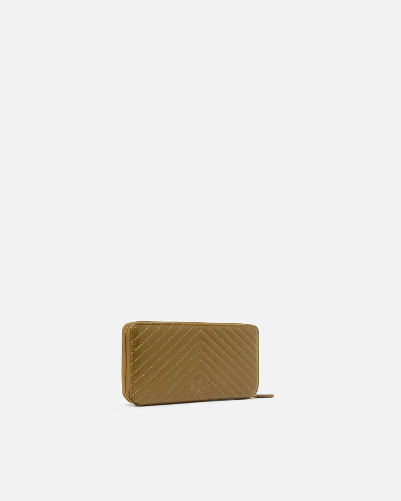 PINKO ZIP-AROUND WALLET IN CHEVRON-PATTERNED NAPPA LEATHER outlook