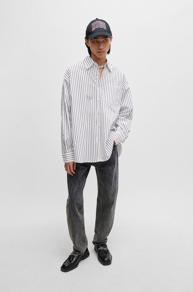 HUGO OVERSIZE-FIT SHIRT IN STRIPED COTTON POPLIN outlook
