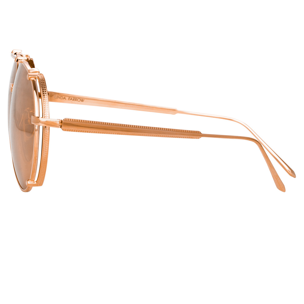 NEWMAN AVIATOR SUNGLASSES IN ROSE GOLD - 3