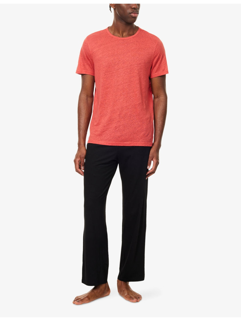 Derek Rose Jordan Crewneck Linen T-Shirt outlook