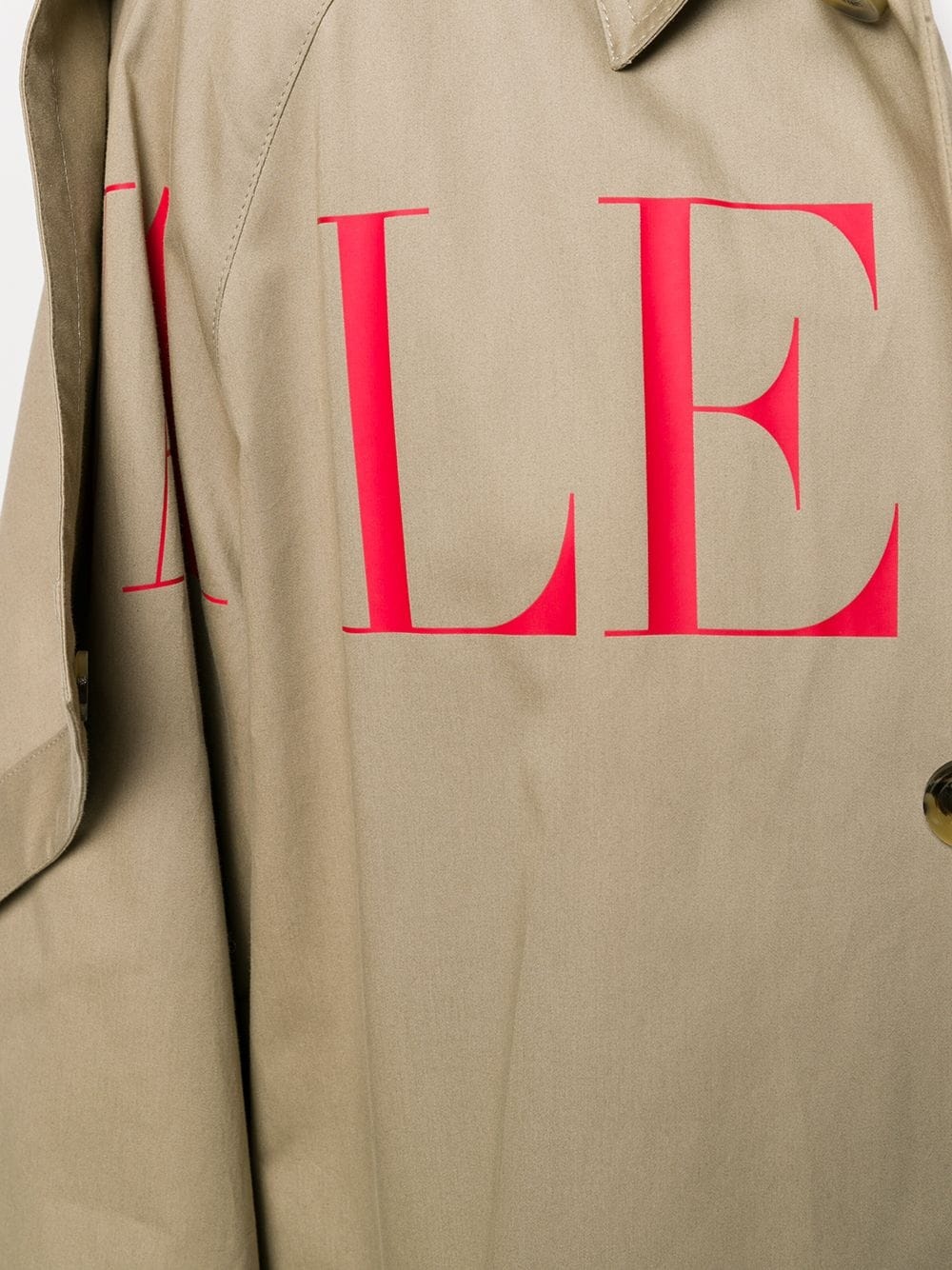 printed logo trench coat - 5