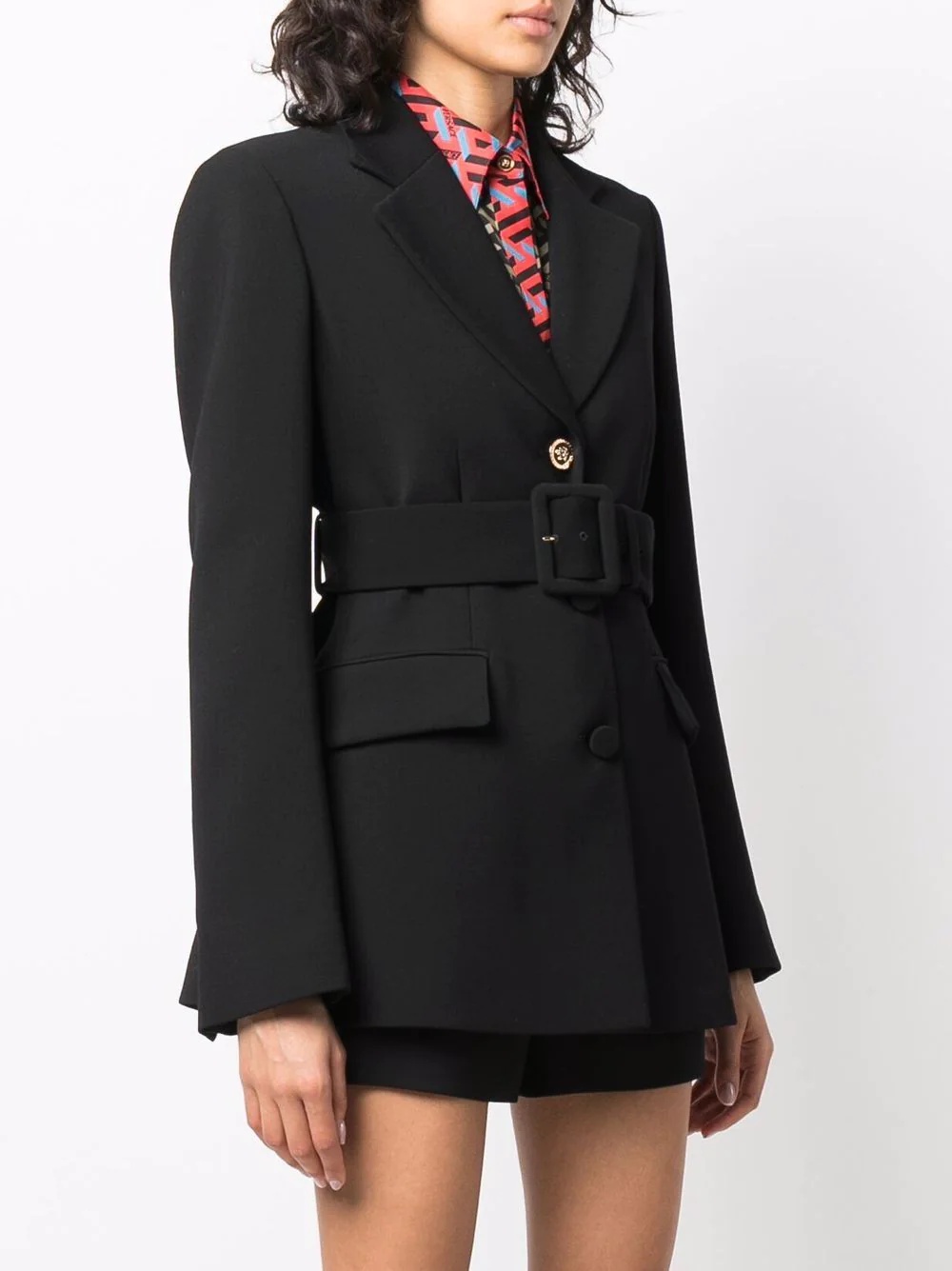 belted single-breasted blazer - 3
