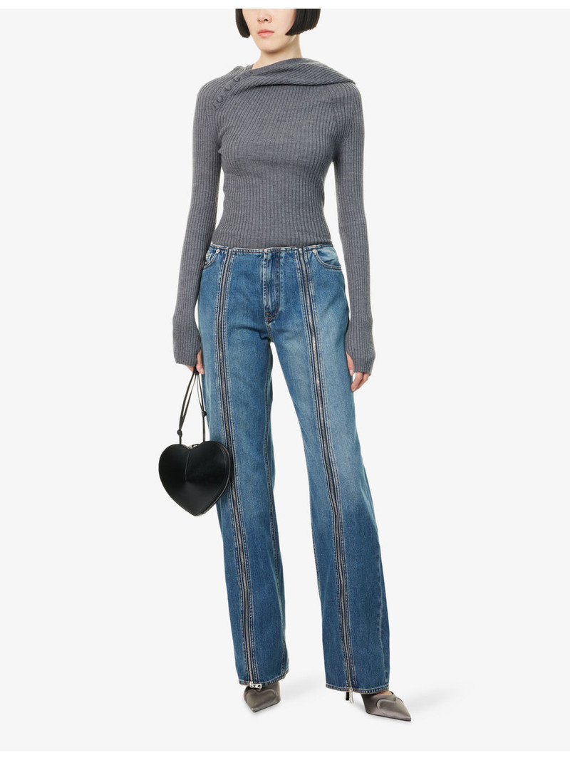 Jean Paul Gaultier Hooded Ribbed Wool Jumper outlook