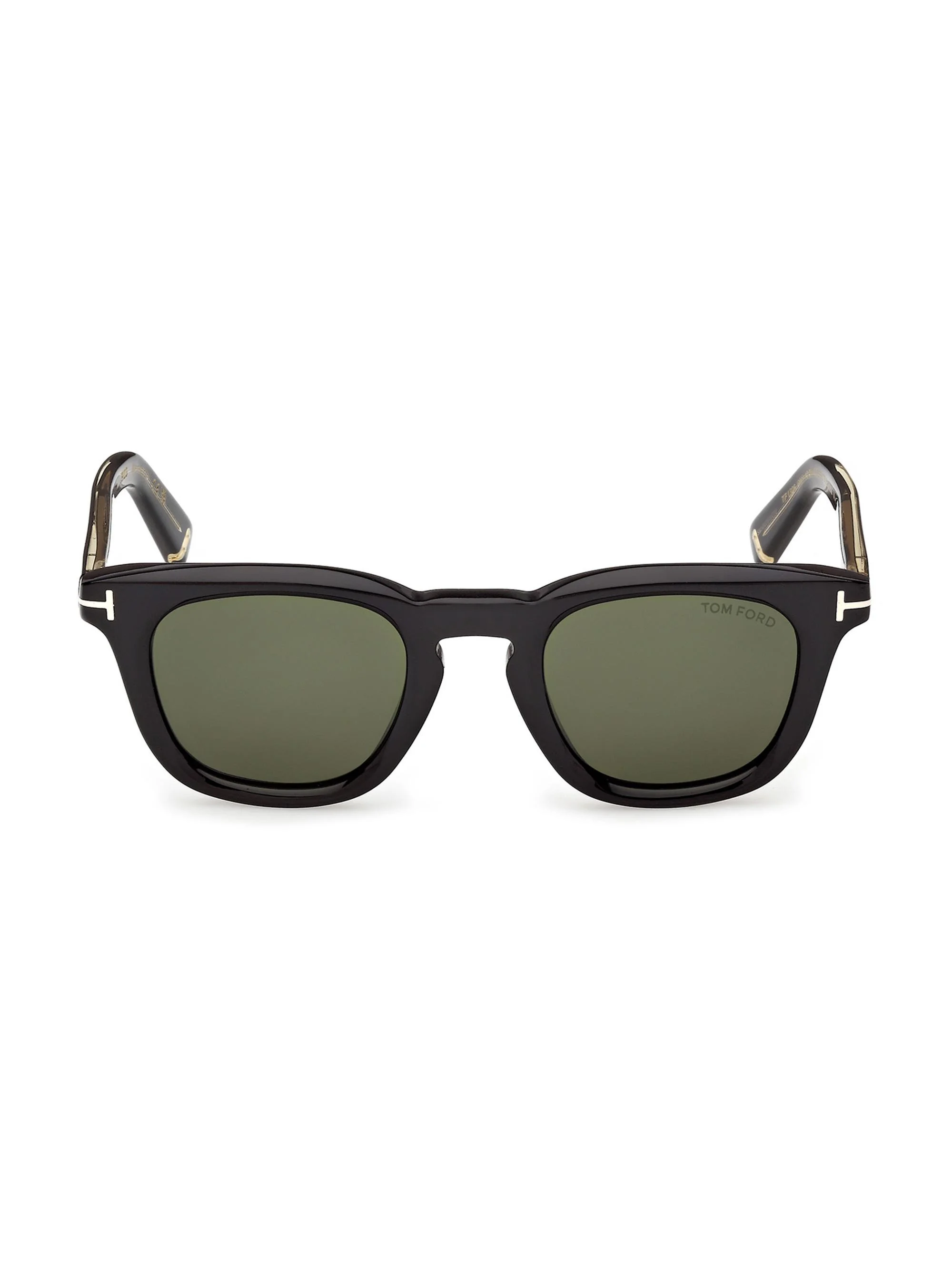 Men's Icon 48MM Square Sunglasses - Shiny Black Green - 1