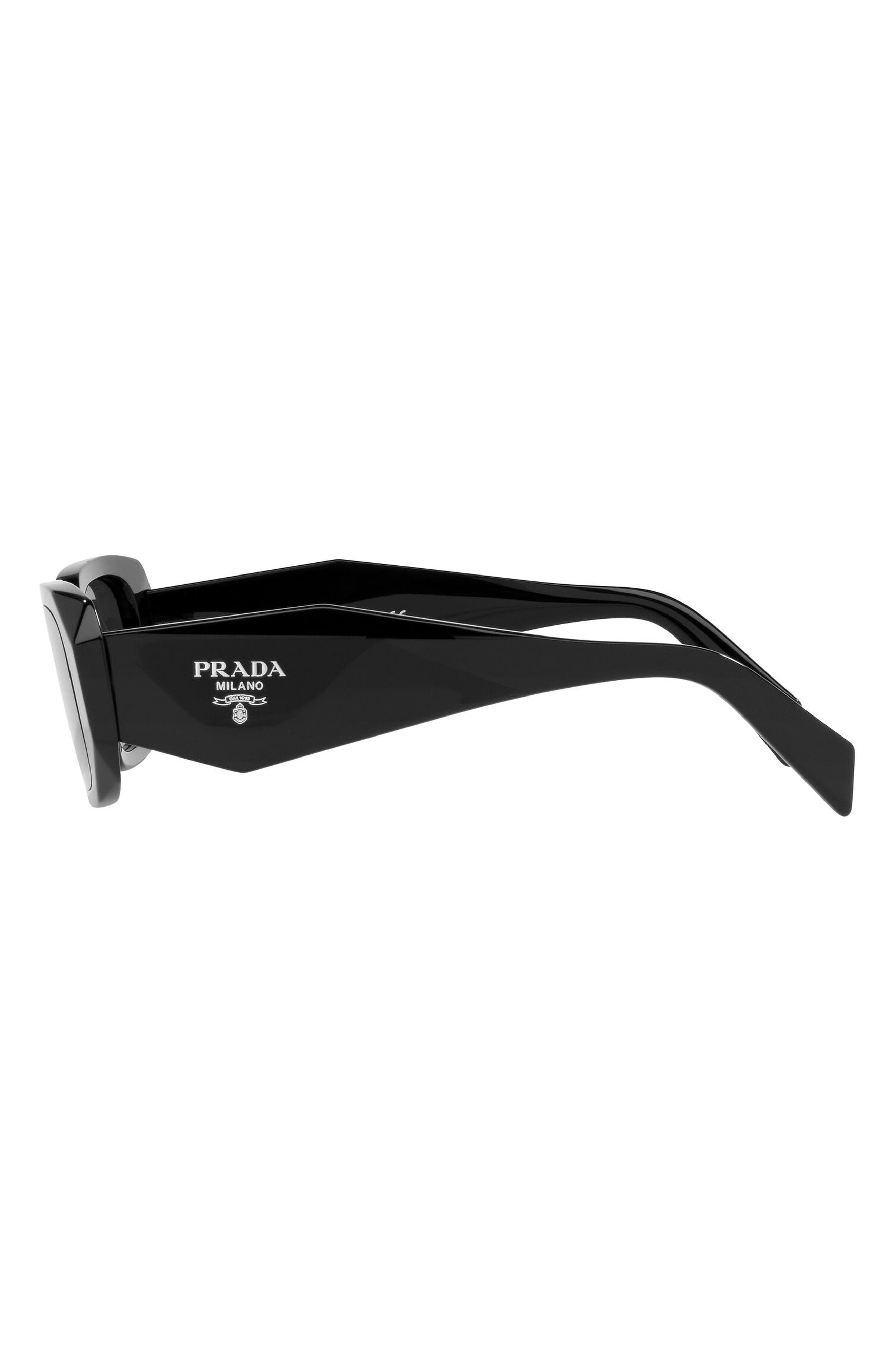 Prada 51mm Rectangular Sunglasses in Black/Dark Grey at Nordstrom - 2