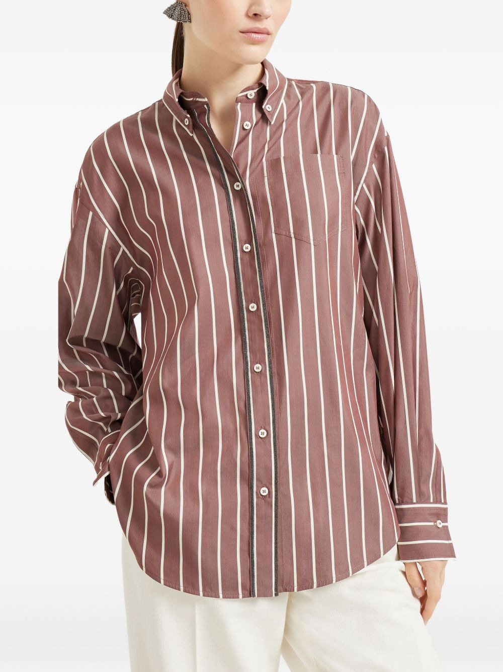 striped poplin shirt - 3