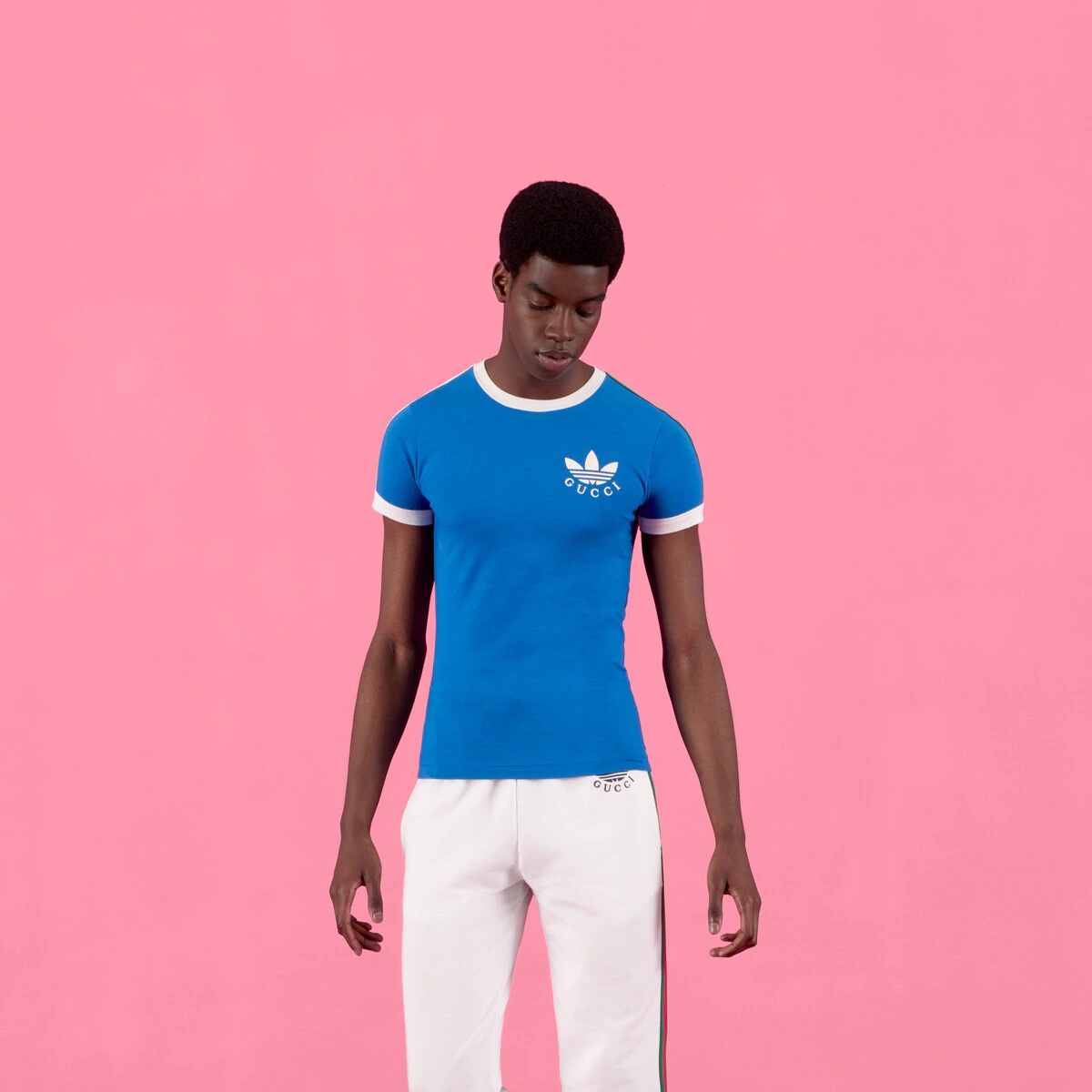 GUCCI adidas x Gucci Trefoil print T-shirt | REVERSIBLE
