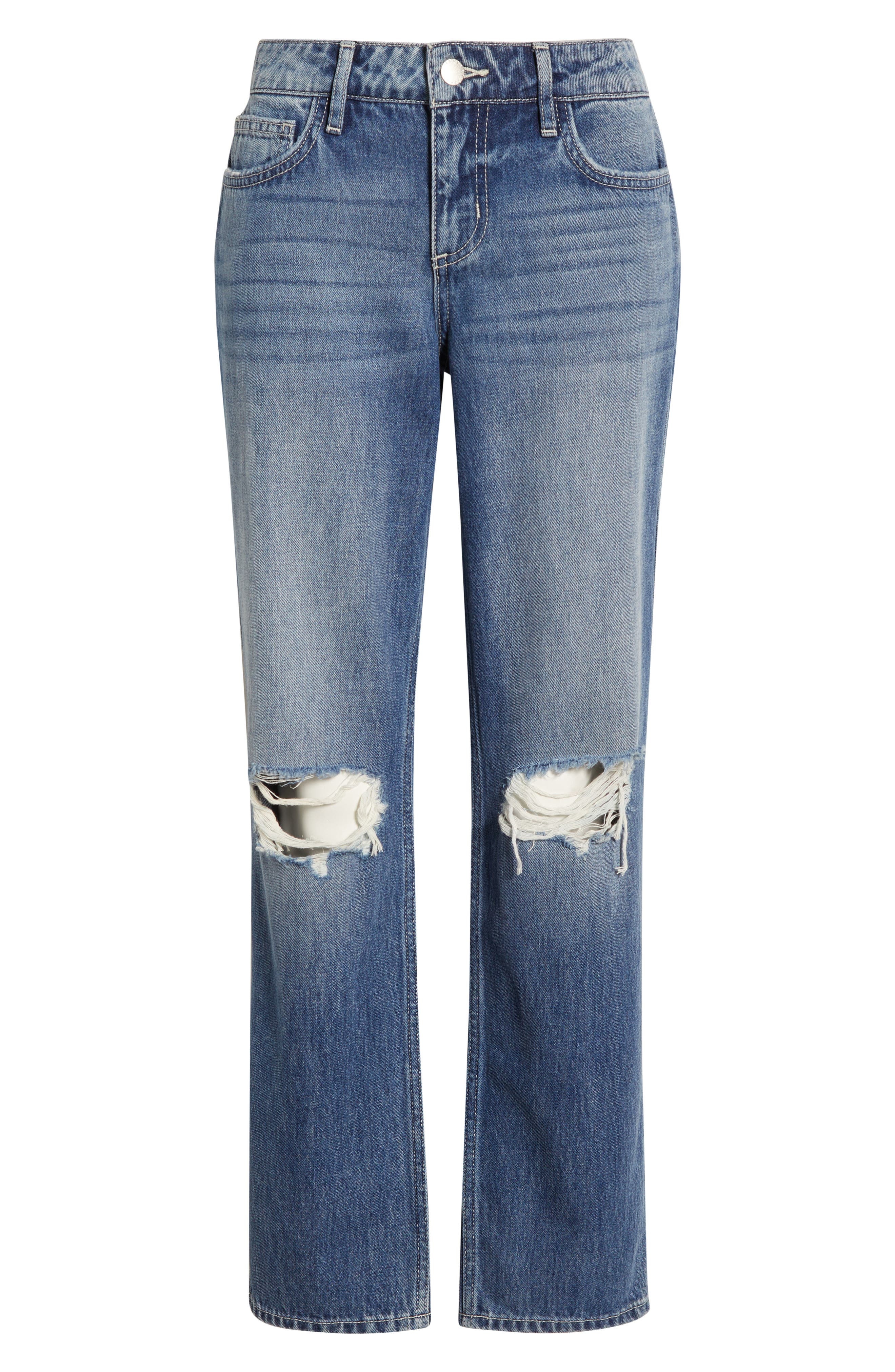 L'AGENCE Nevia Low Rise Slouch Straight Leg Jeans in Woodrow Destruct at Nordstrom - 5