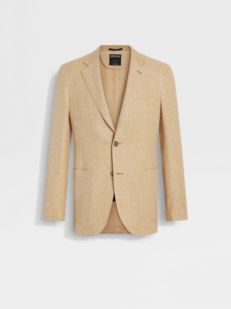 ZEGNA LIGHT BLUE CROSSOVER LINEN WOOL AND SILK BLEND JACKET outlook