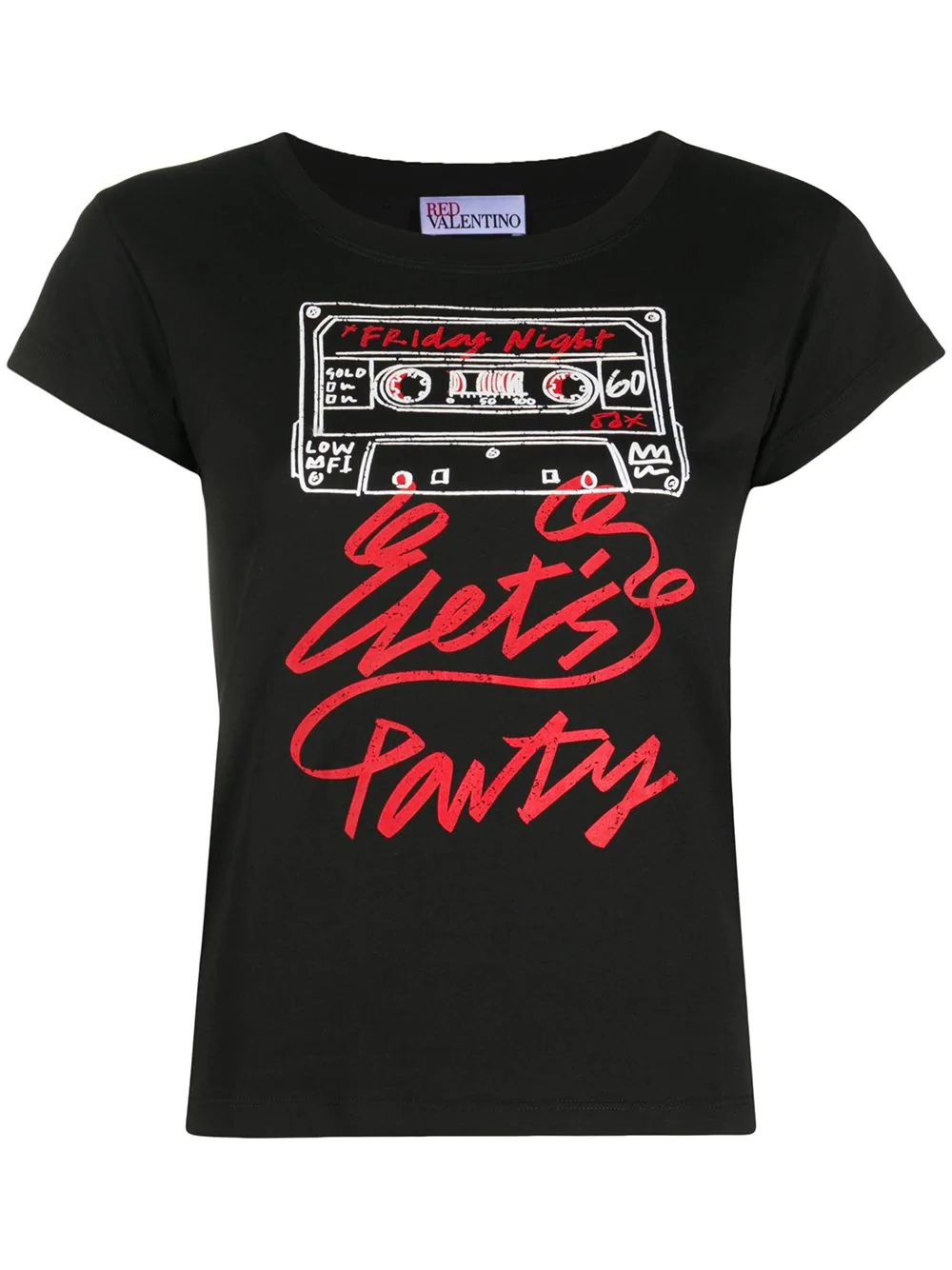 cassette tape print T-shirt - 1