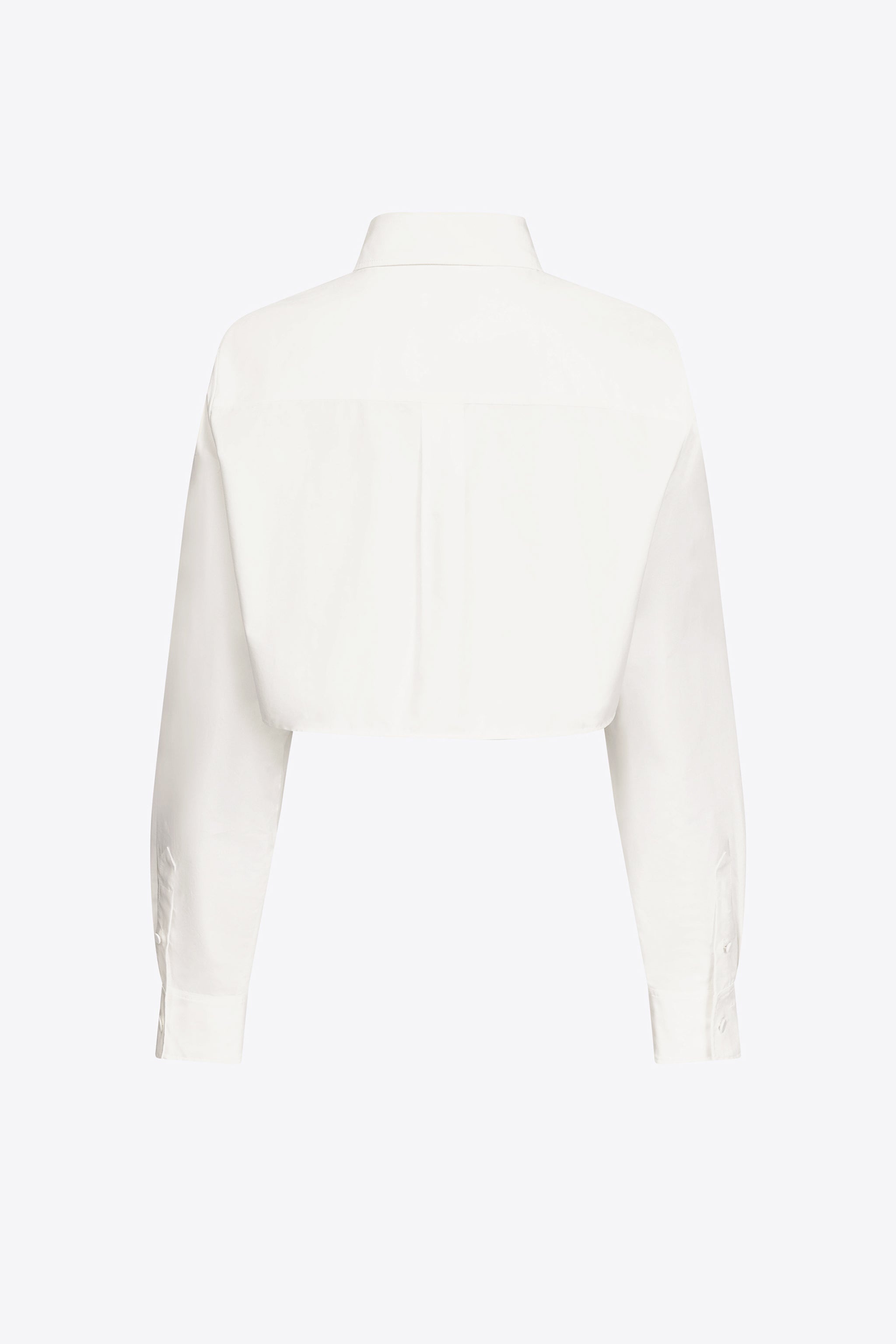 CRYSTAL ROSETTE POPLIN CROPPED SHIRT - 2