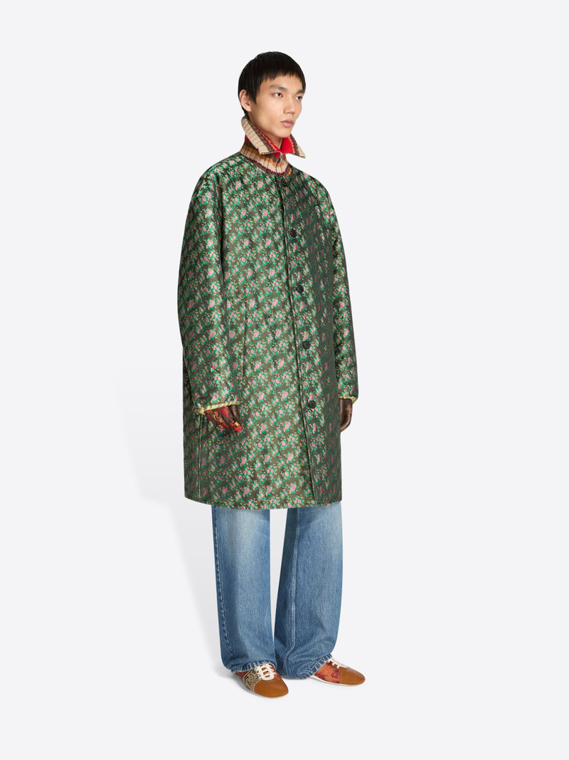 COLLARLESS JACQUARD COAT 3