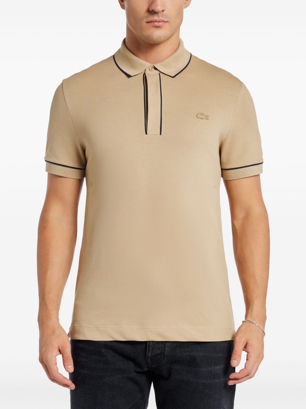 logo-patch polo shirt - 3