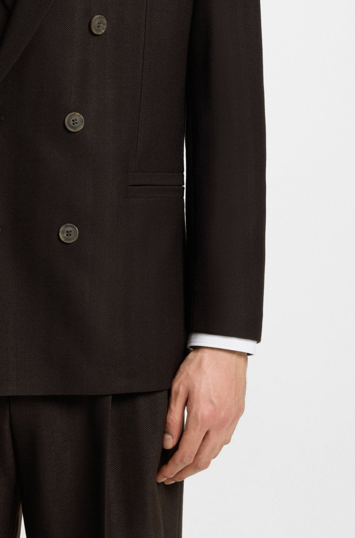 MODERN-FIT BLAZER IN HERRINGBONE STRETCH DOBBY - 6