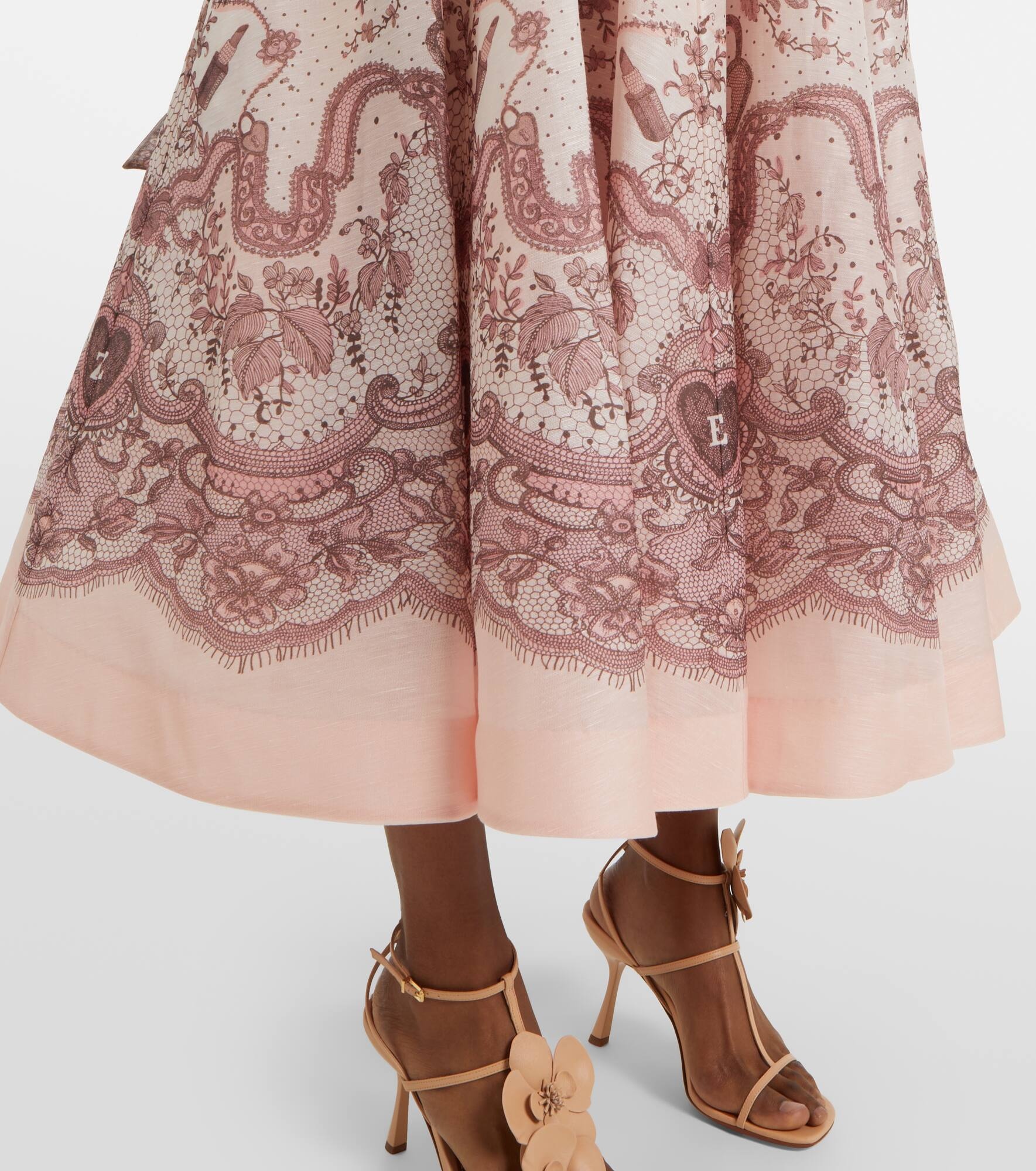 【Zimmermann】Crush Flared linen and silk midi skirt Zimmermann Crush Flared linen and silk midi skirt Zimmermann