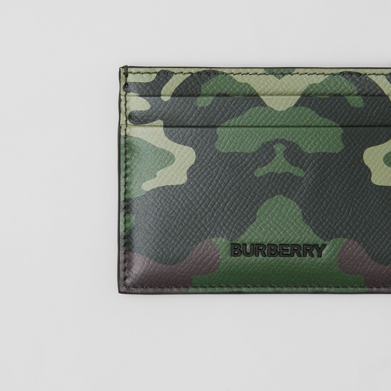 Camouflage Print Leather Card Case - 2