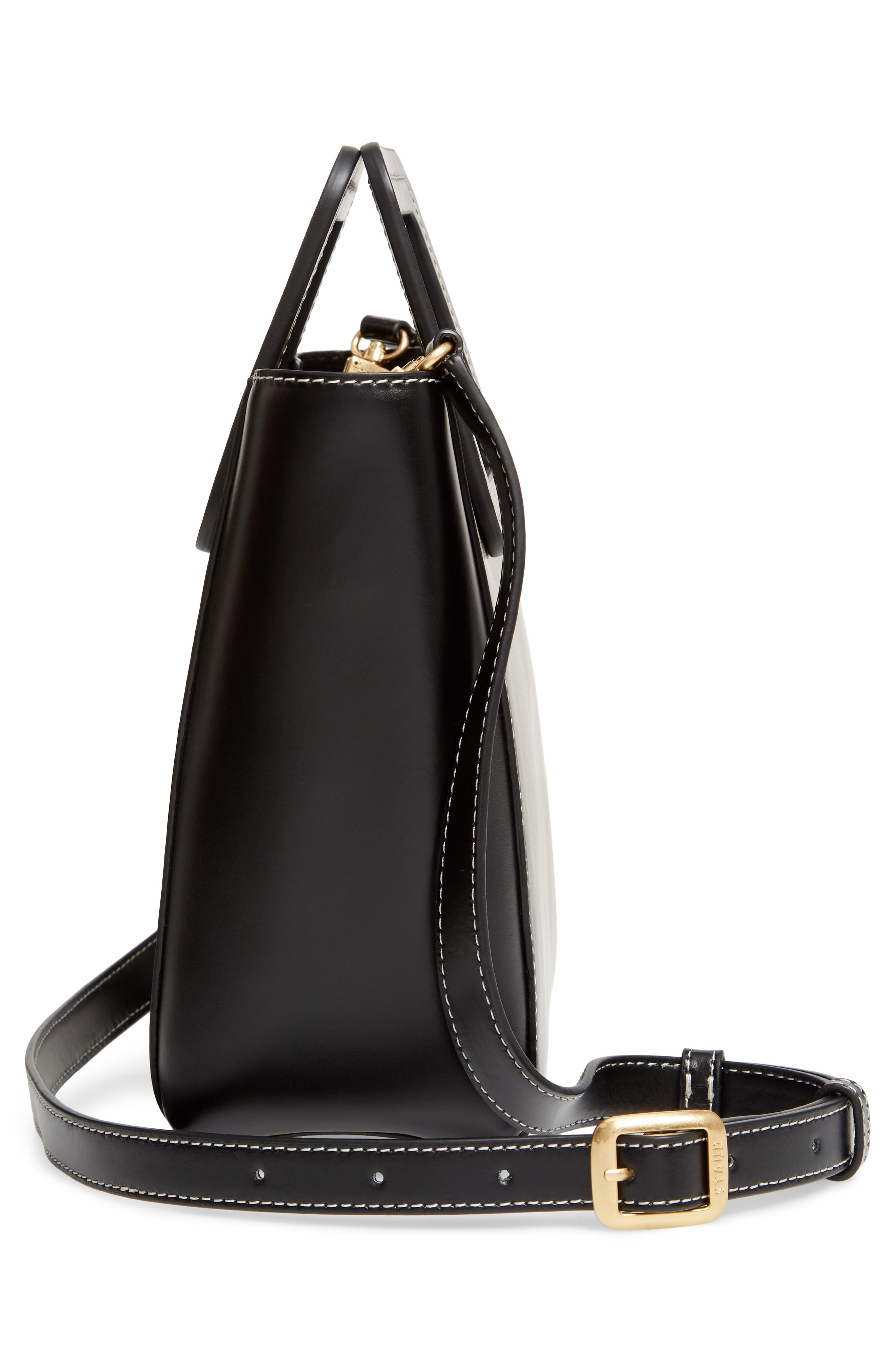 STAUD Mini Shirley Leather Satchel in Black at Nordstrom - 6