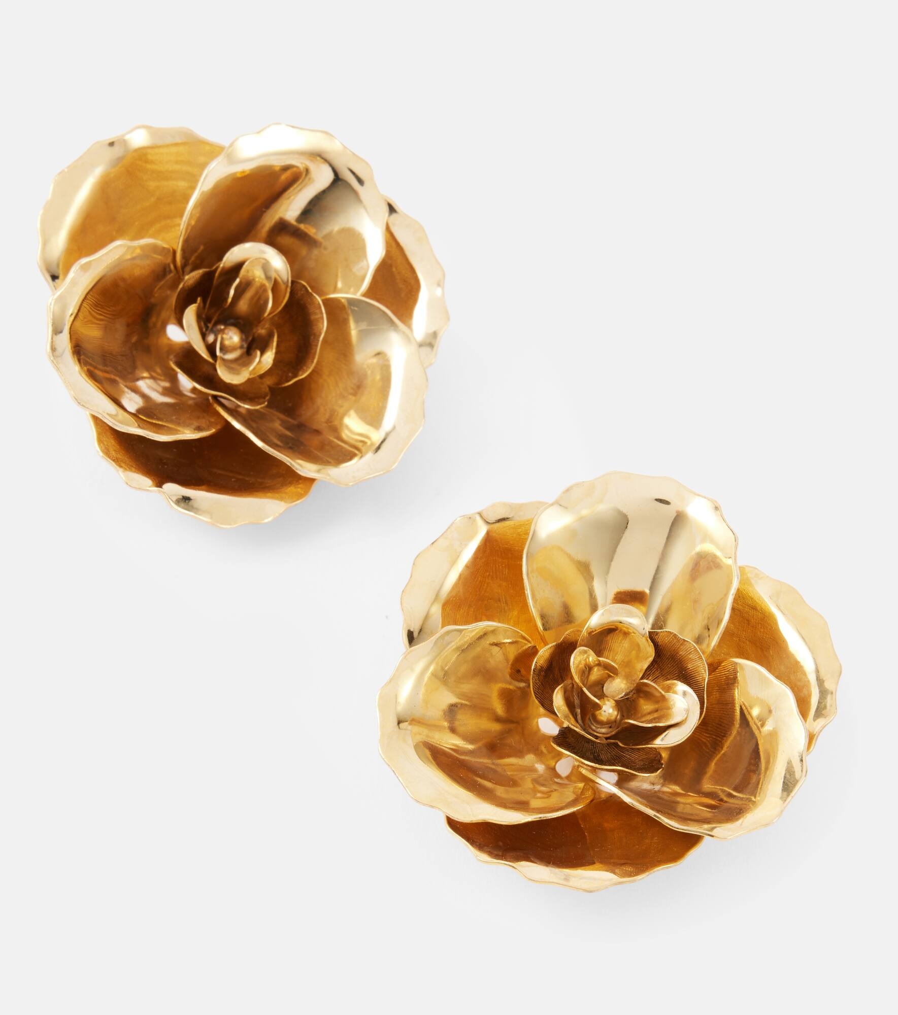 Gladiolus 18kt gold-plated earrings - 4