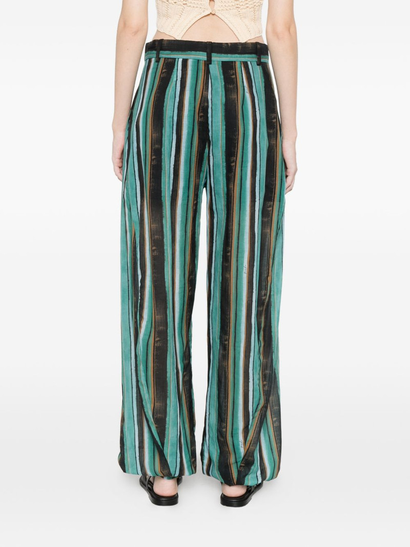 striped pleated straight trousers 4
