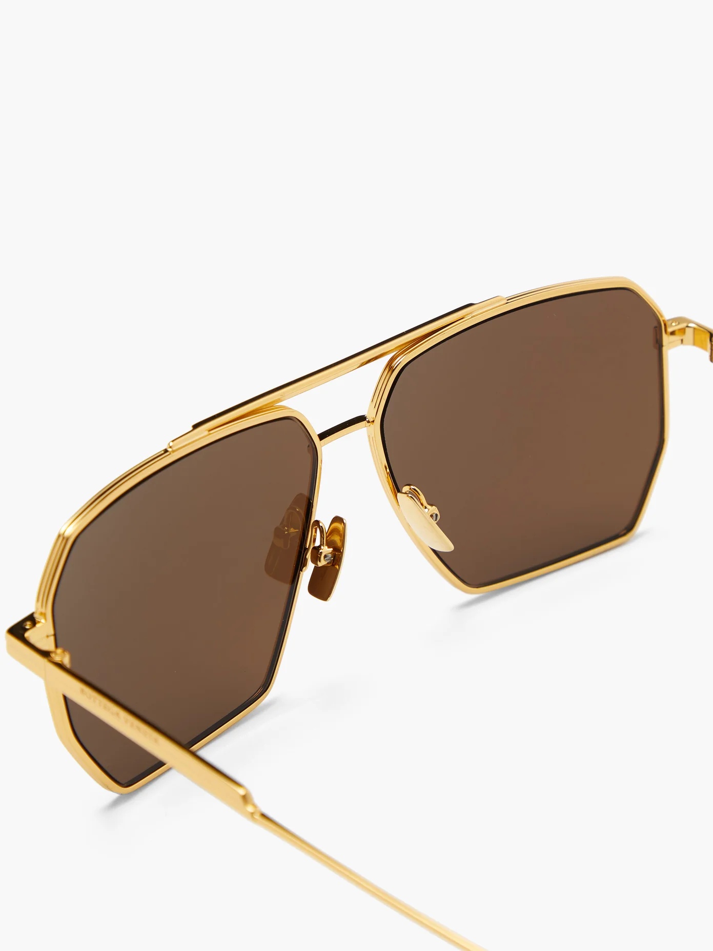 Angular aviator metal sunglasses - 5