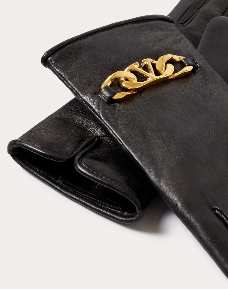 Valentino VALENTINO GARAVANI VLOGO CHAIN GLOVES IN NAPPA AND CASHMERE outlook