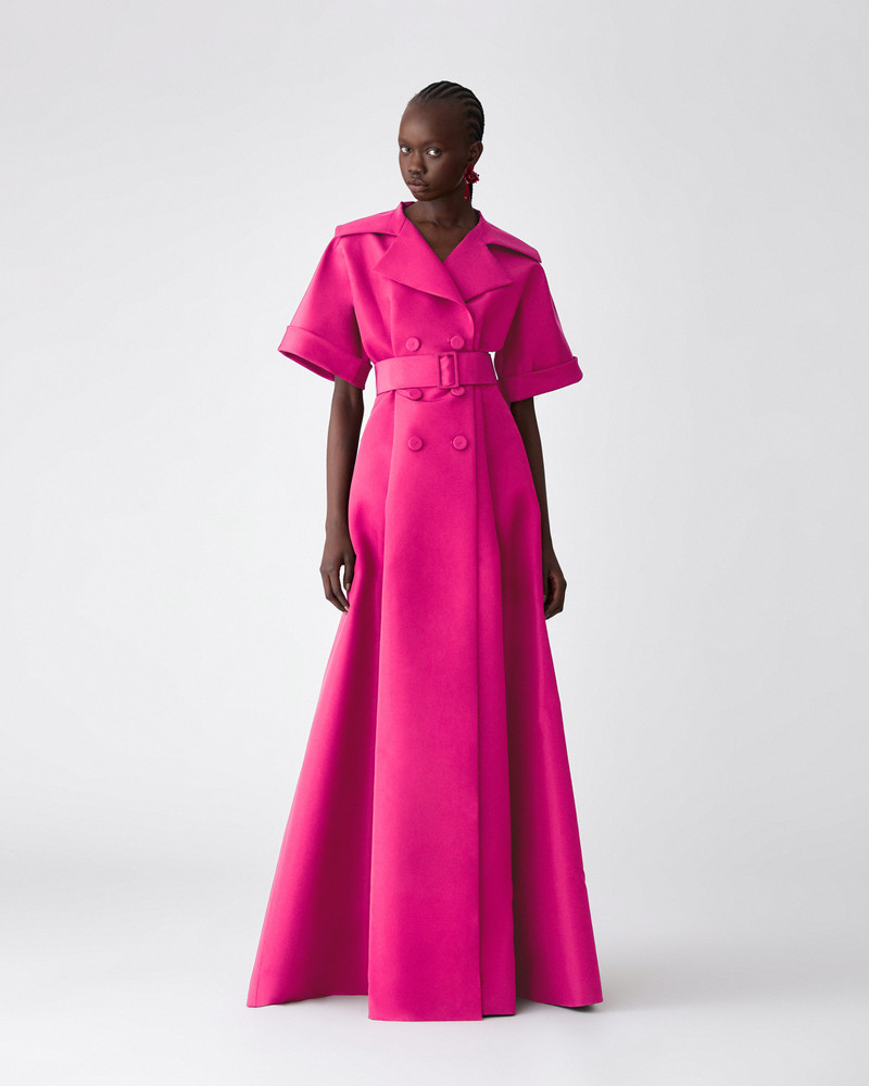 CAROLINA HERRERA Short-Sleeve Trench Gown outlook