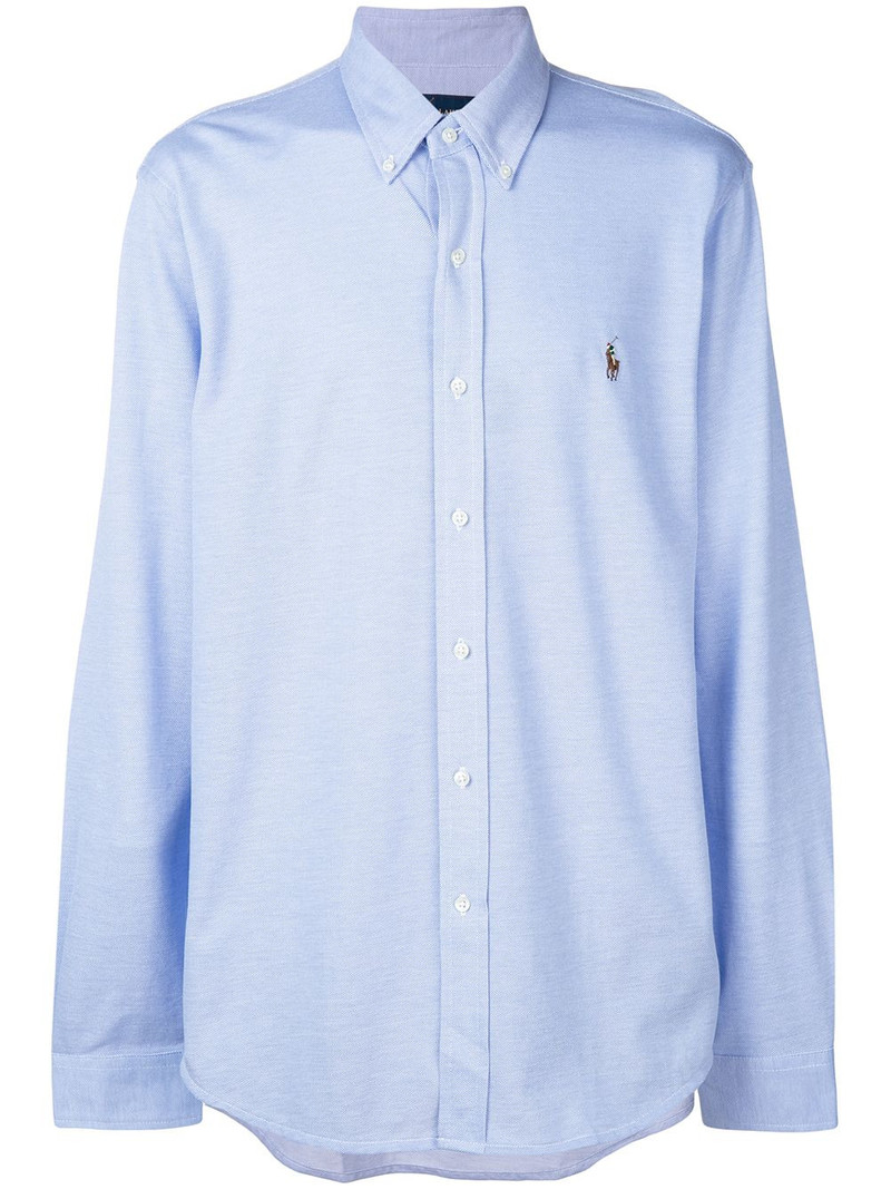 logo-embroidered button-down shirt 1