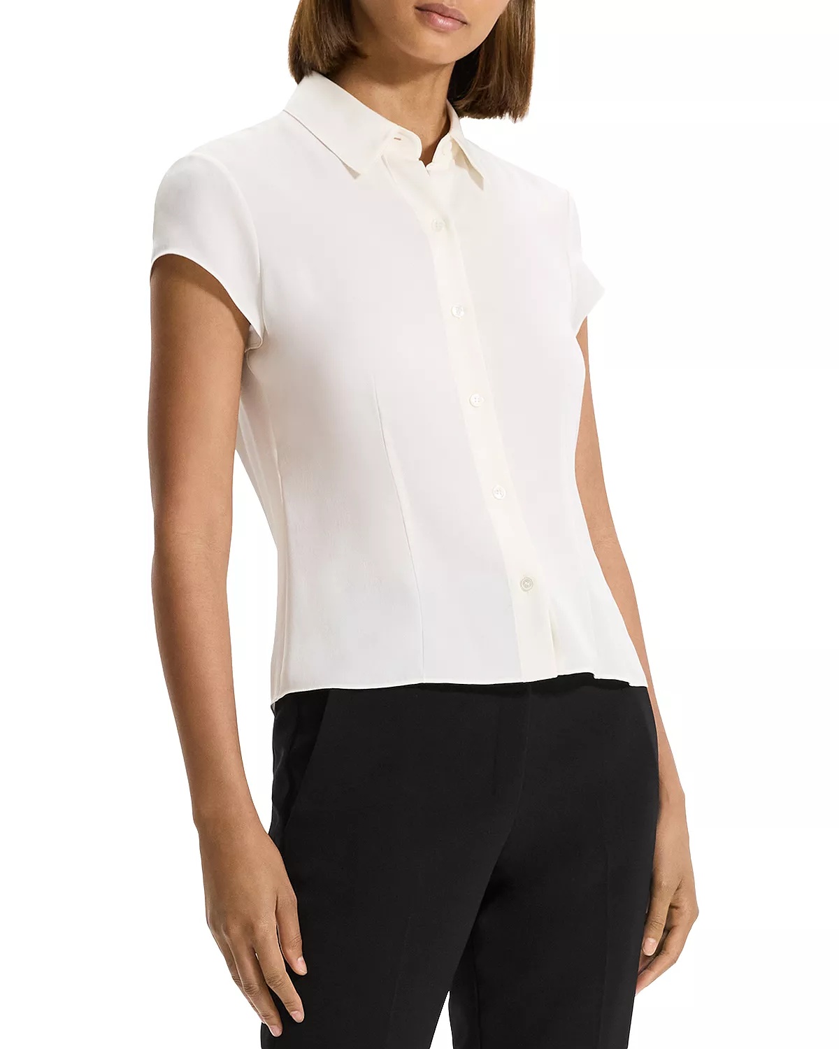 Silk Cap Sleeve Shirt - 3