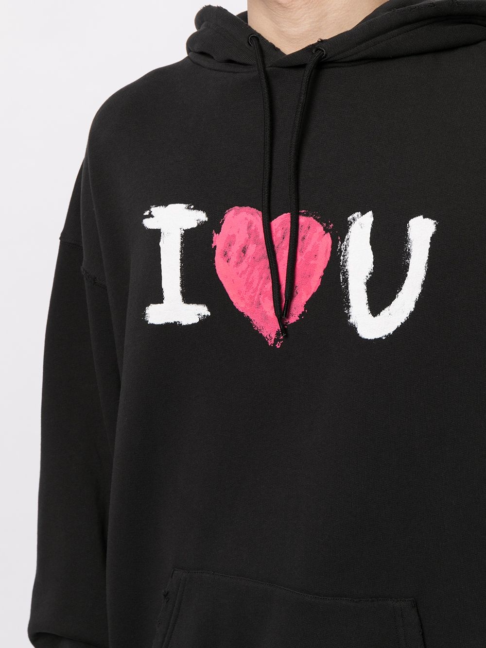 slogan-print drawstring hoodie - 5