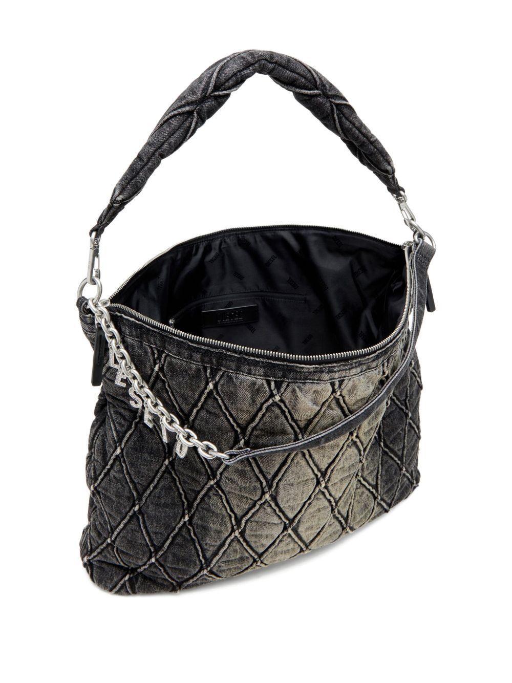 Charm-D quilted chain-embellished shoulder bag - 4