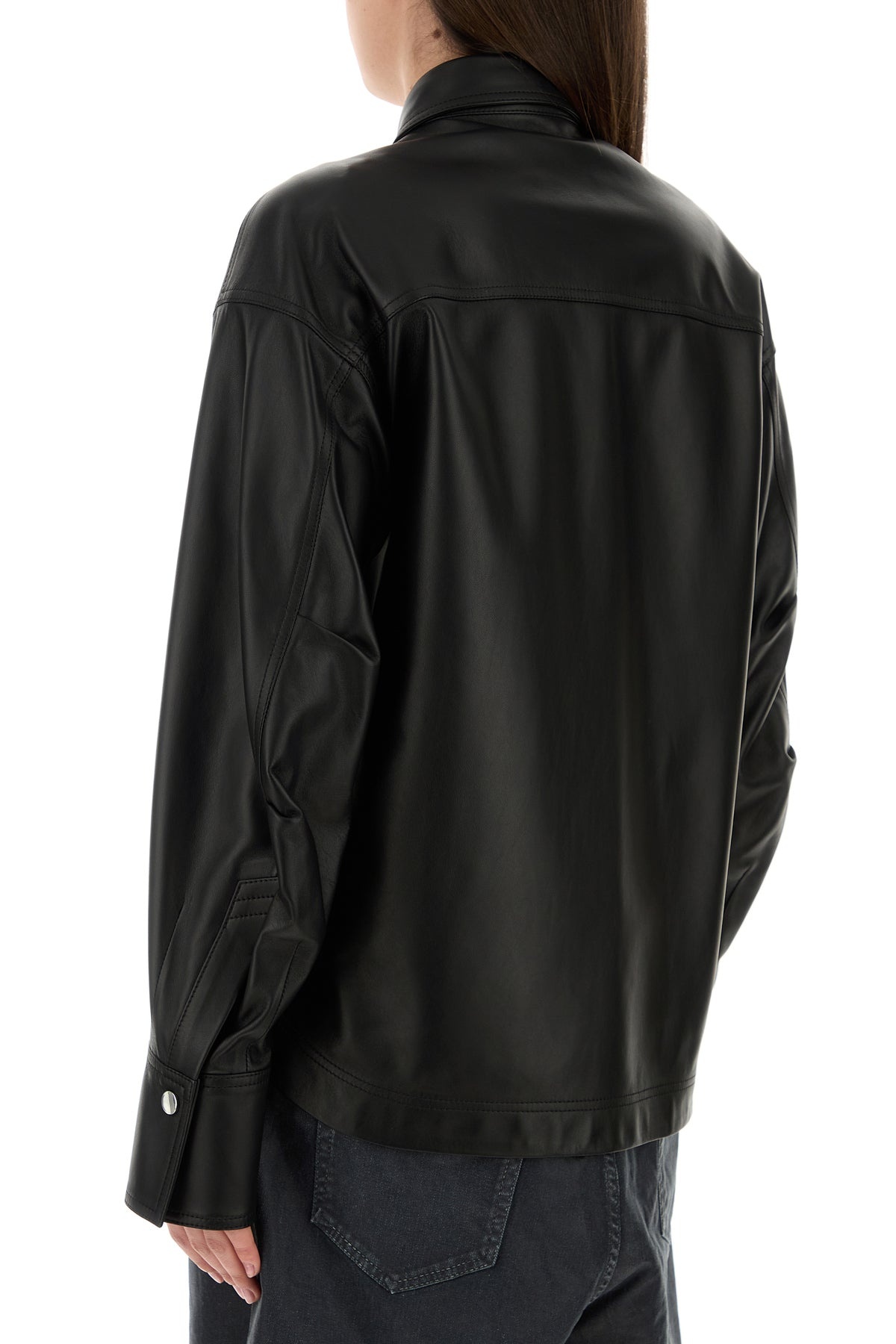Black leather Eliza shirt - 4