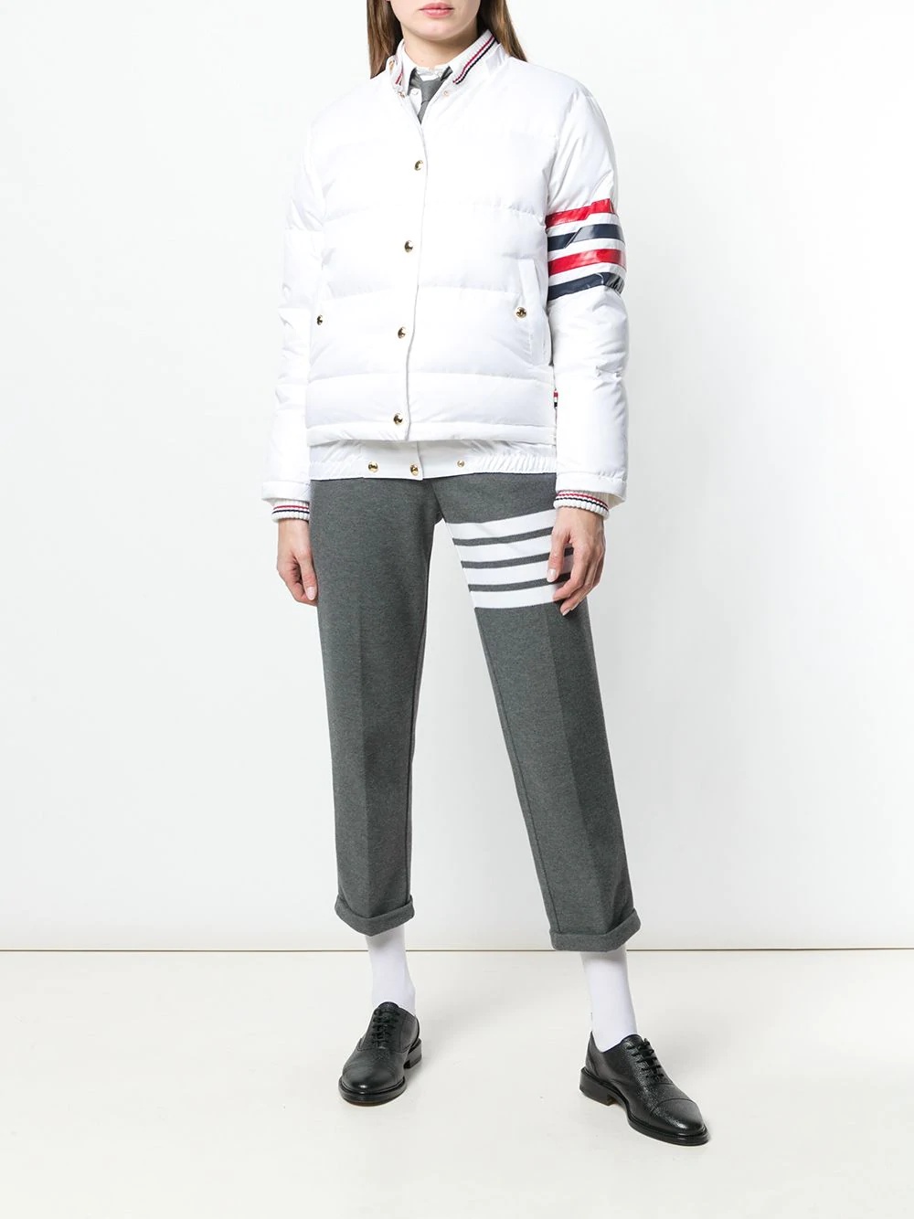 4-Bar stripe padded bomber jacket - 6