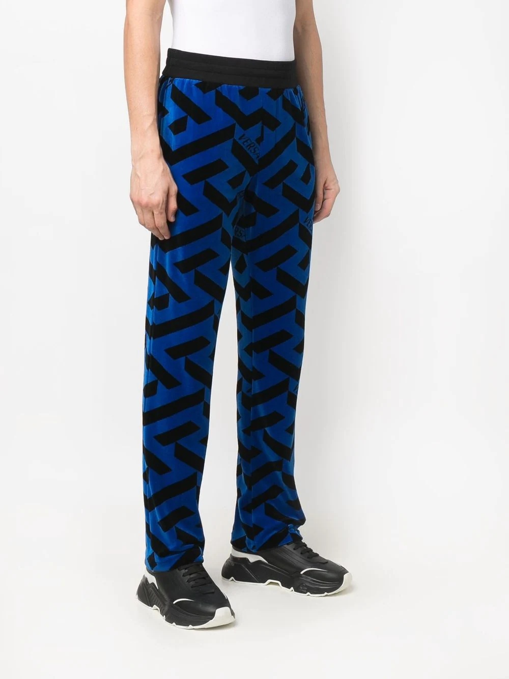 geometric-pattern track pants - 3