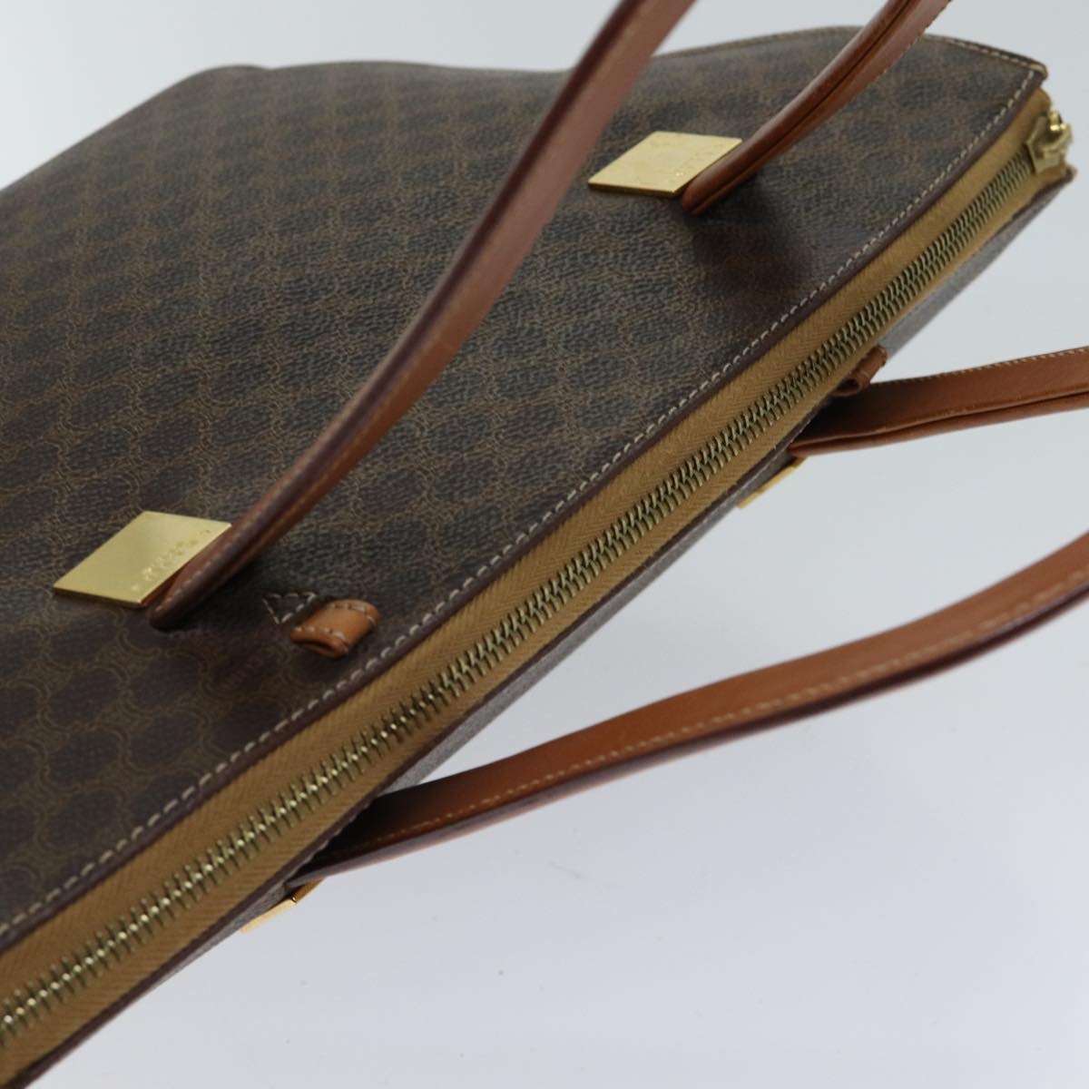 CELINE Macadam Canvas Hand Bag Pvc Brown - 6