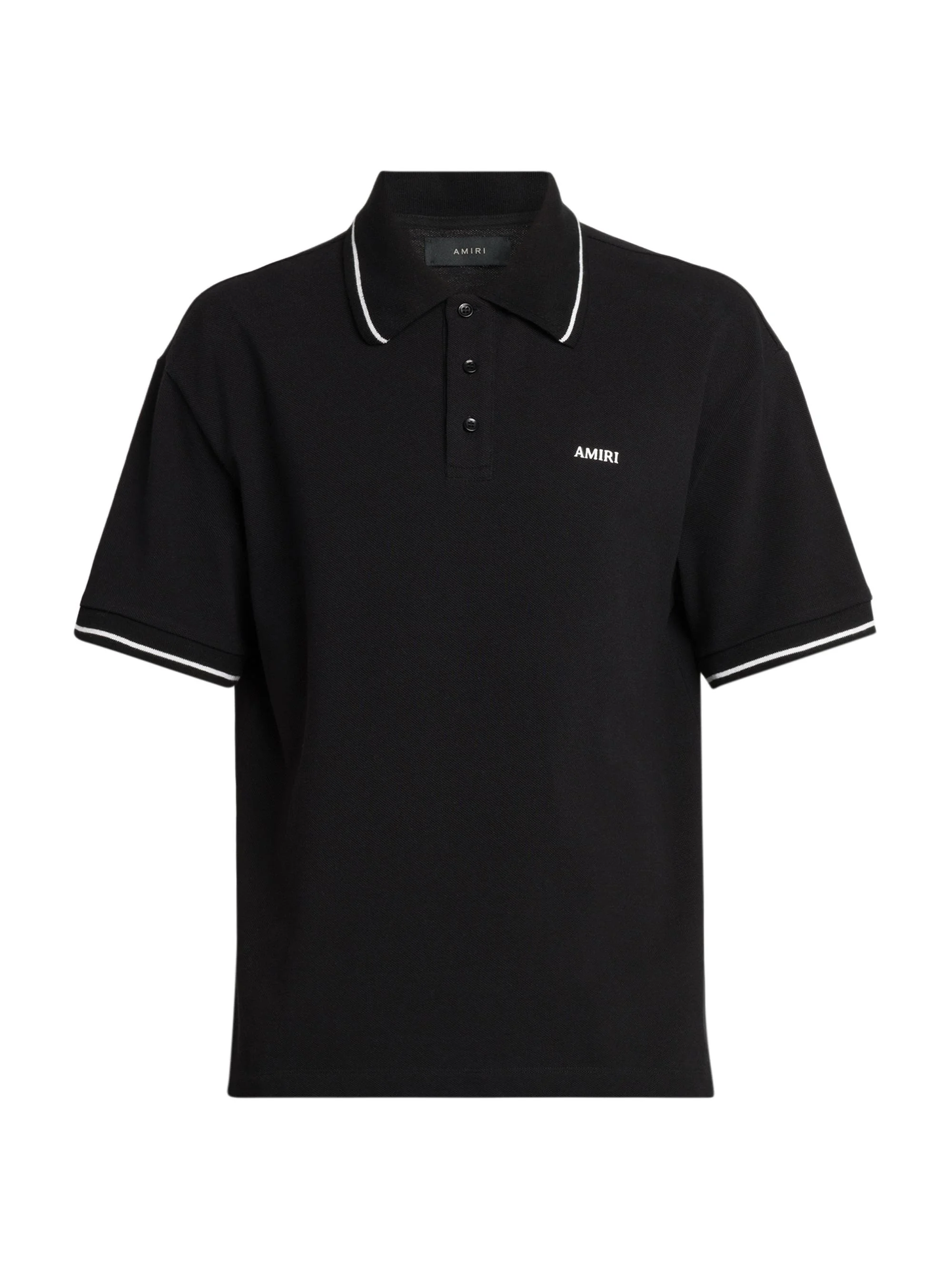 Men's Logo Cotton Polo Shirt - Black - 1