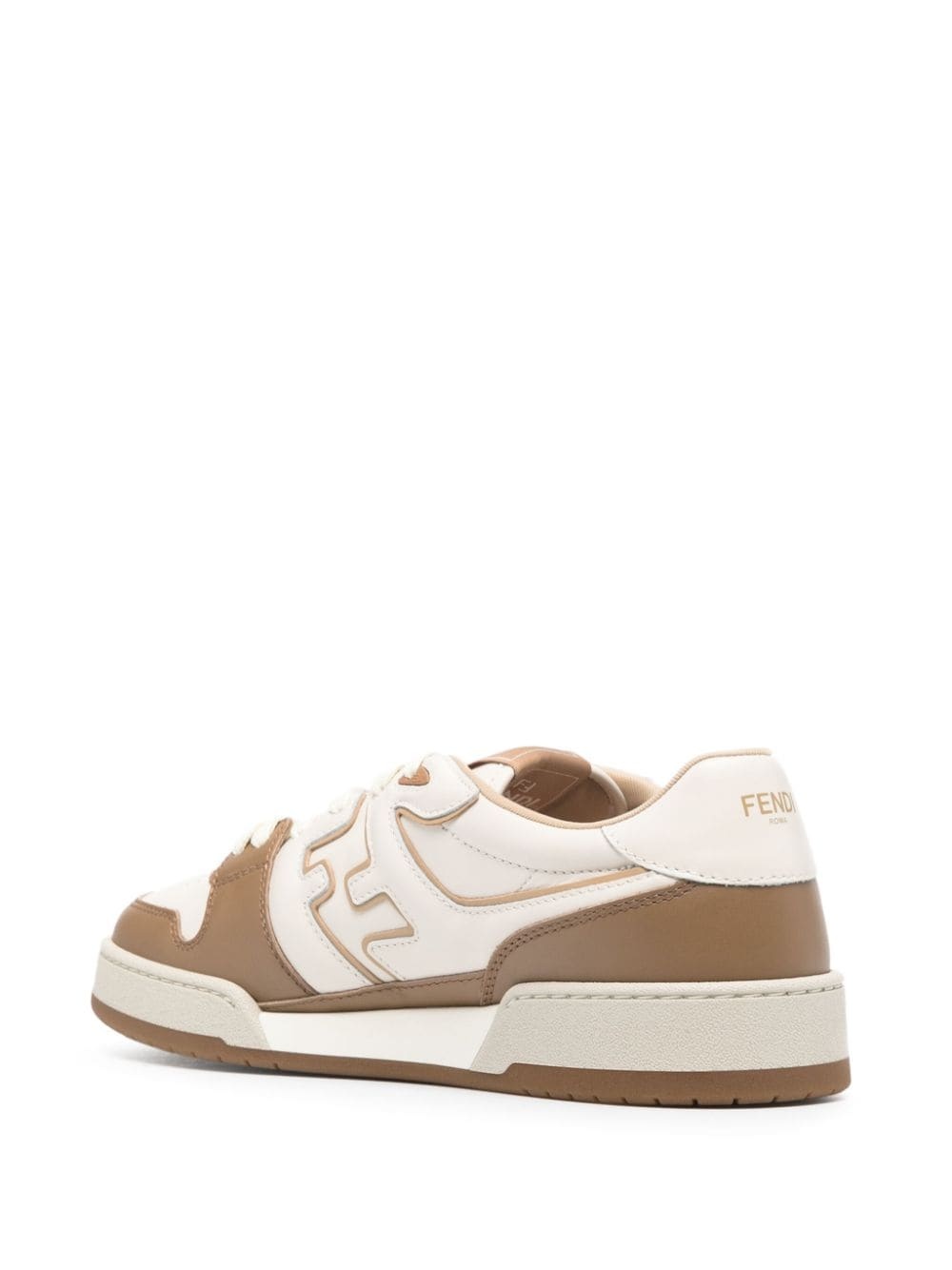 Match FF-appliquÃ© leather sneakers - 3